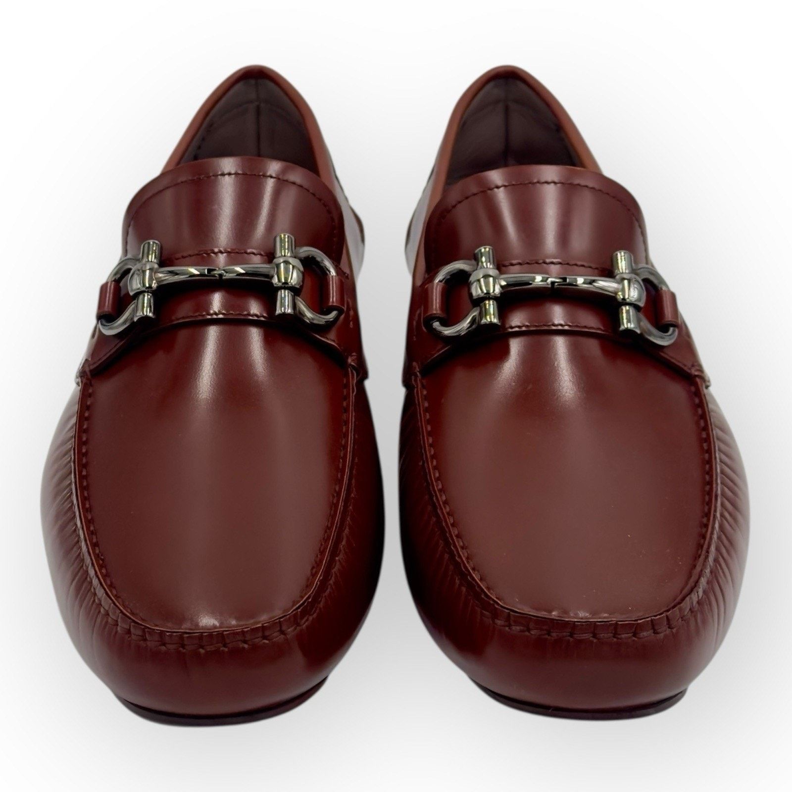 Salvatore Ferragamo Leather Driver Loafers with Gancini In Brown 10.5 UK EE Size US 11.5 / EU 44-45 - 6 Thumbnail