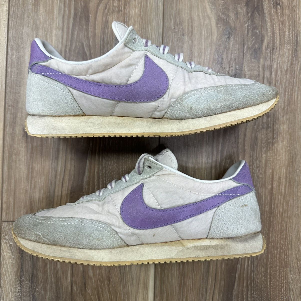 Nike Vintage 80s 1983 Nike Spirit Sneaker Shoes, White/Lilac, 7.5 Size US 7.5 / IT 37.5 - 3 Thumbnail