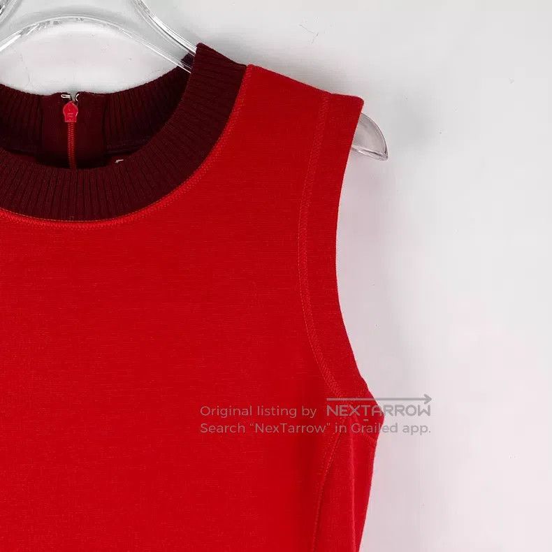 Dior Dior Red wool round-neck sleeveless dress Size XS / US 0-2 / IT 36-38 - 3 Thumbnail