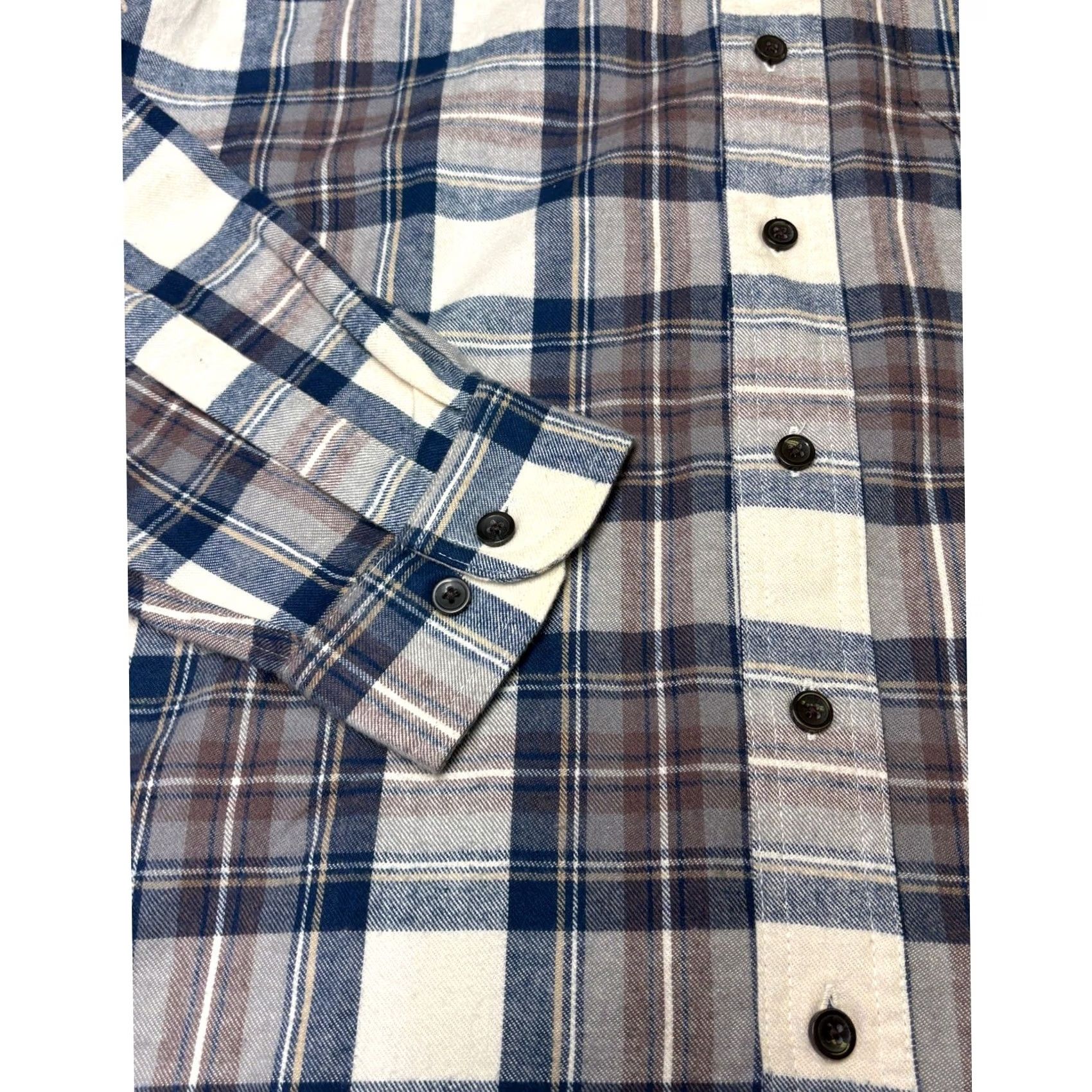 Vintage LL Bean Traditional Fit Flannel Shirt Mens Large Tall Blue Plaid Cotton 228056 Size US L / EU 52-54 / 3 - 3 Thumbnail