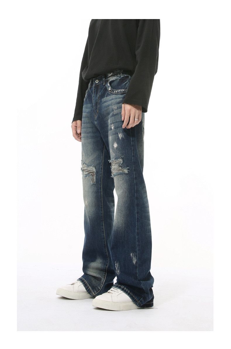 Japanese Brand × Jean American street style irregular tie-dyed flared loose jeans Size US 32 / EU 48 - 3 Thumbnail