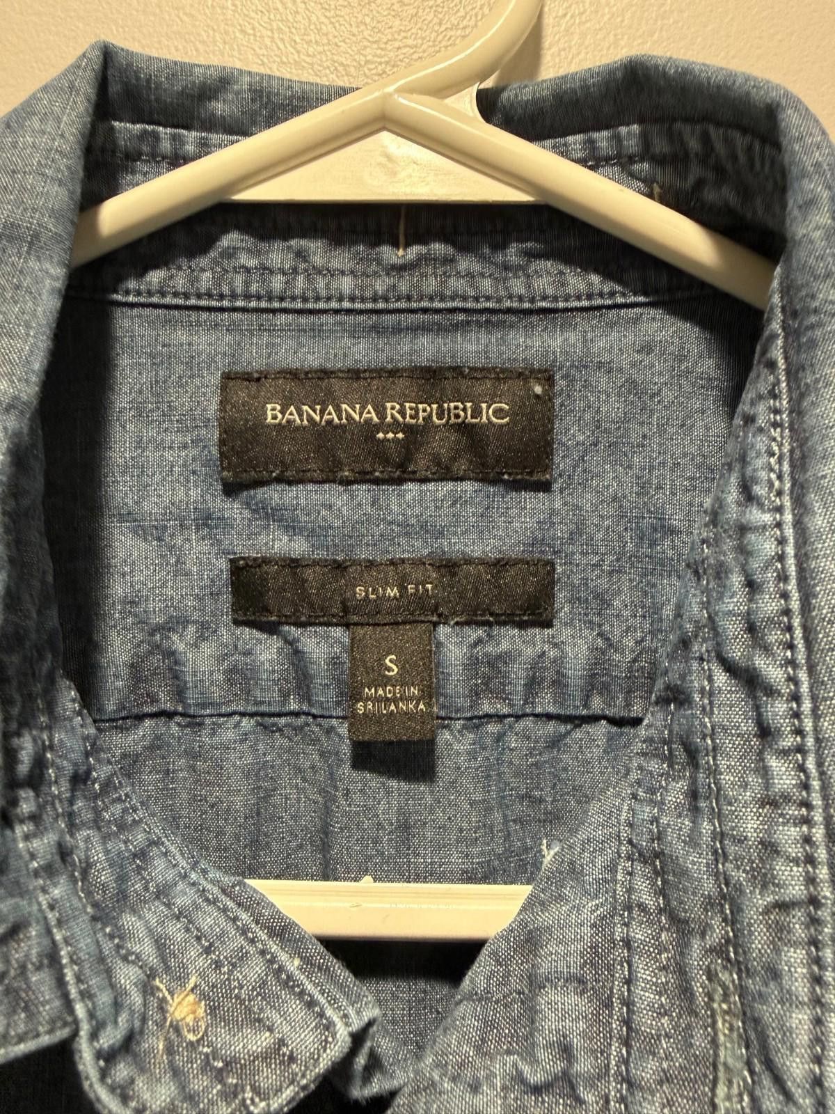 Banana Republic BANANA REPUBLIC Blue Denim Polo, Mens, Size: Small Size US S / EU 44-46 / 1 - 3 Thumbnail