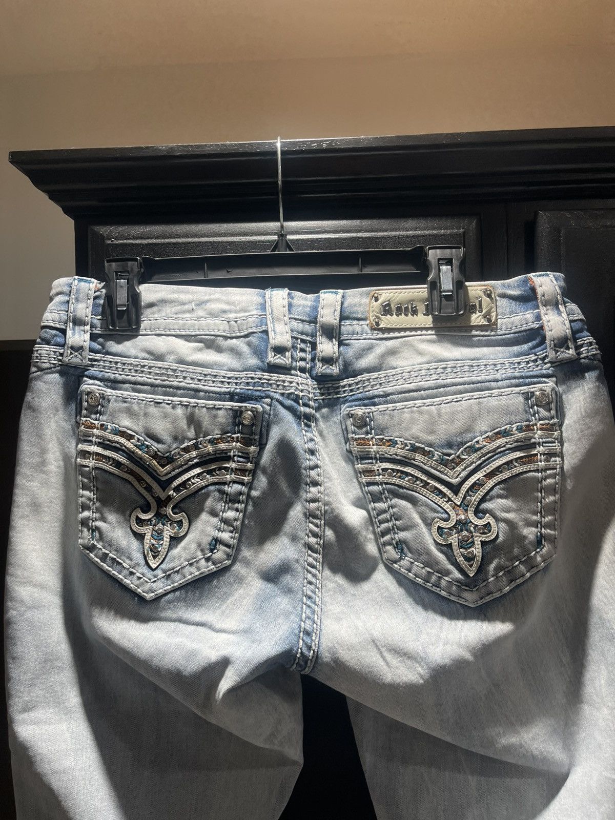 Rock Revival Rock Revival Brunella Jeans 31 Easy Straight Washed Denim Size 31" - 4 Thumbnail