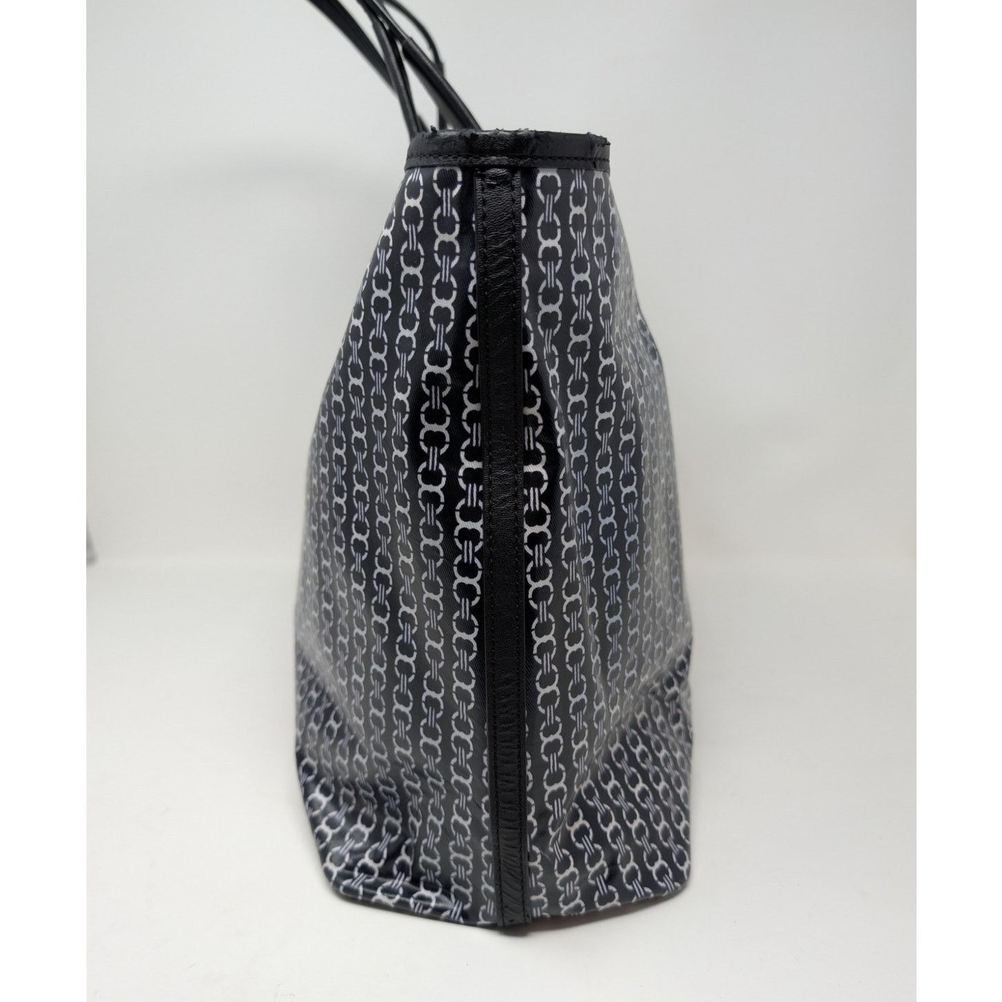 Tory Burch Tory Burch Gemini Link Tote Black Logo Print Coated Canvas Size ONE SIZE - 11 Thumbnail
