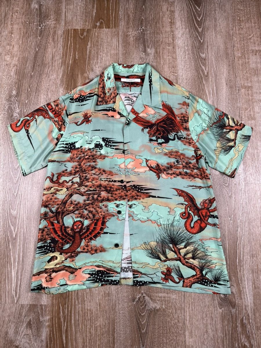 Givenchy Givenchy Japanese Print Silk Shirt Size US M / EU 48-50 / 2 - 1 Thumbnail