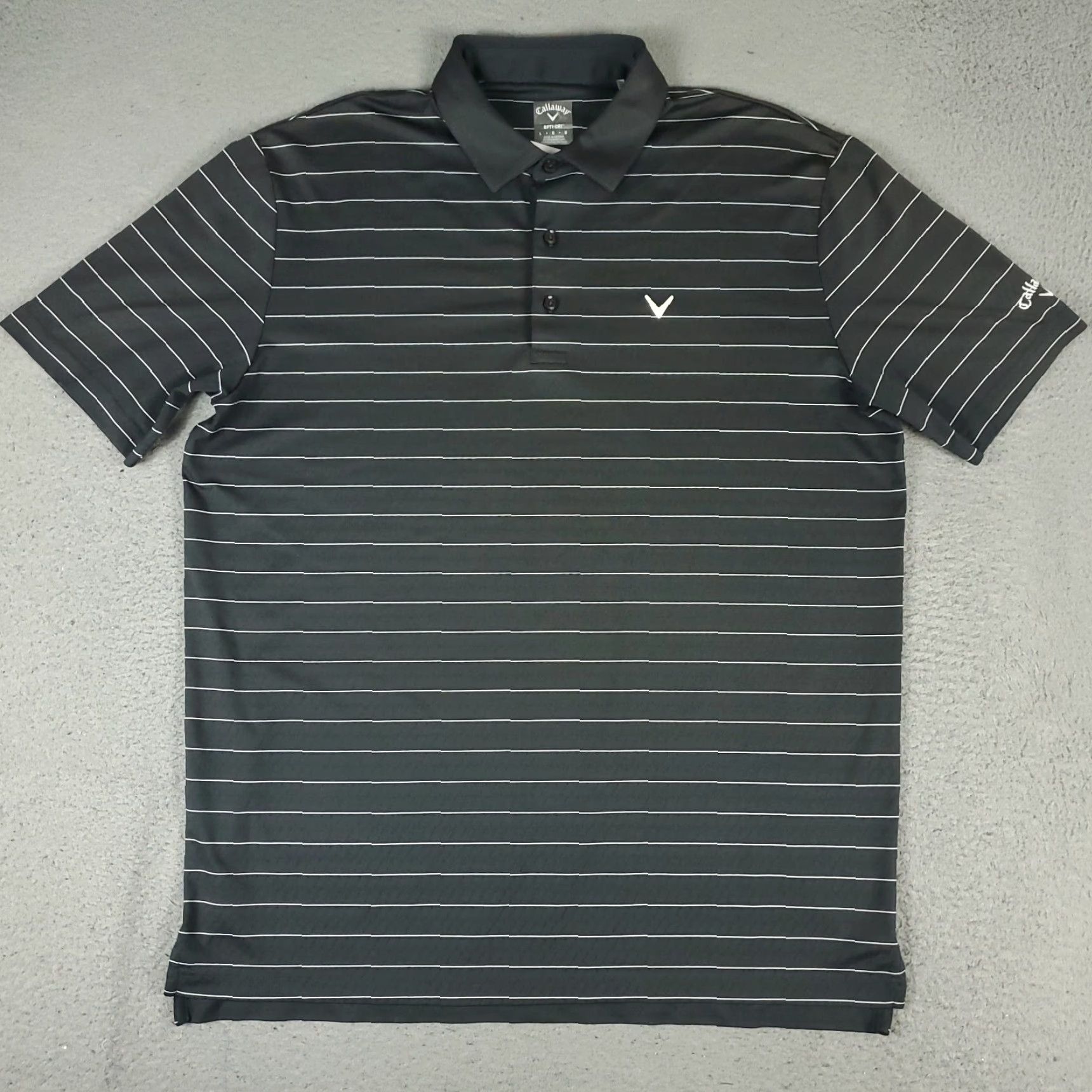 Callaway Callaway Polo Shirt Mens Size Large Gray Striped Opti Dri Fit Golf Short Sleeve * Size US L / EU 52-54 / 3 - 2 Thumbnail