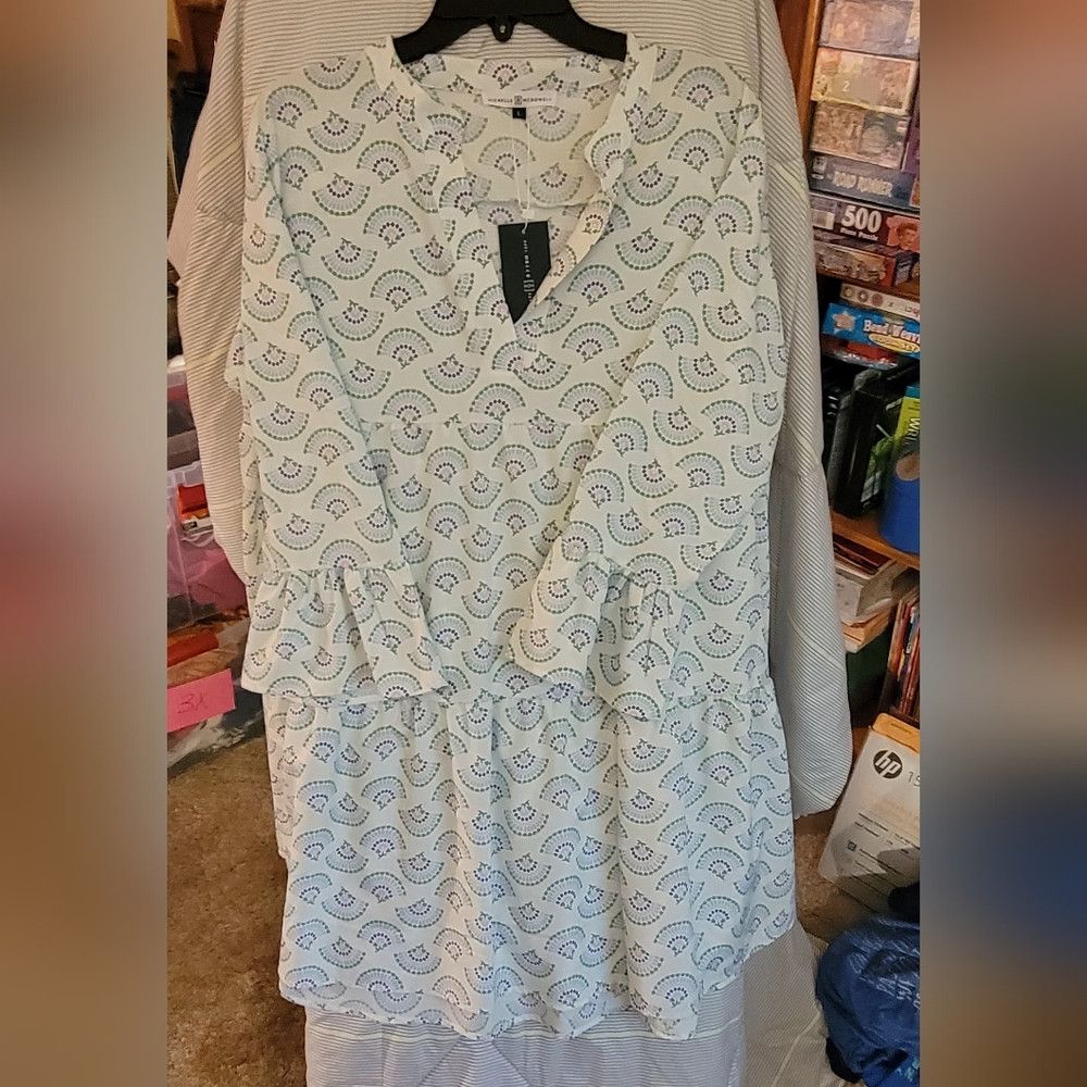 Other Michelle McDowell Princess Style Dress Large White w Fun Pr Size L / US 10 / IT 46 - 1 Thumbnail