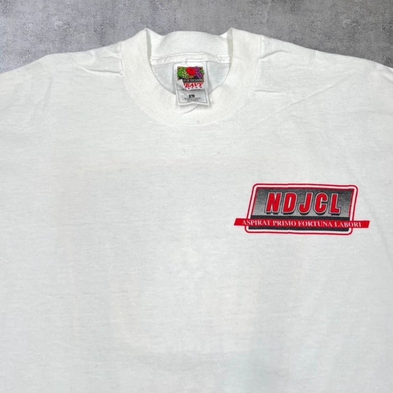 Fruit Of The Loom Vintage 90’s NDJCL Fortune Smiled Souvenir Graphic Single Stitch T-Shirt M White Mens Size US M / EU 48-50 / 2 - 3 Thumbnail