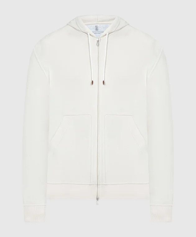 image of Brunello Cucinelli O1W1Db10524 Sweatshirt In Open White, Men's (Size Large)