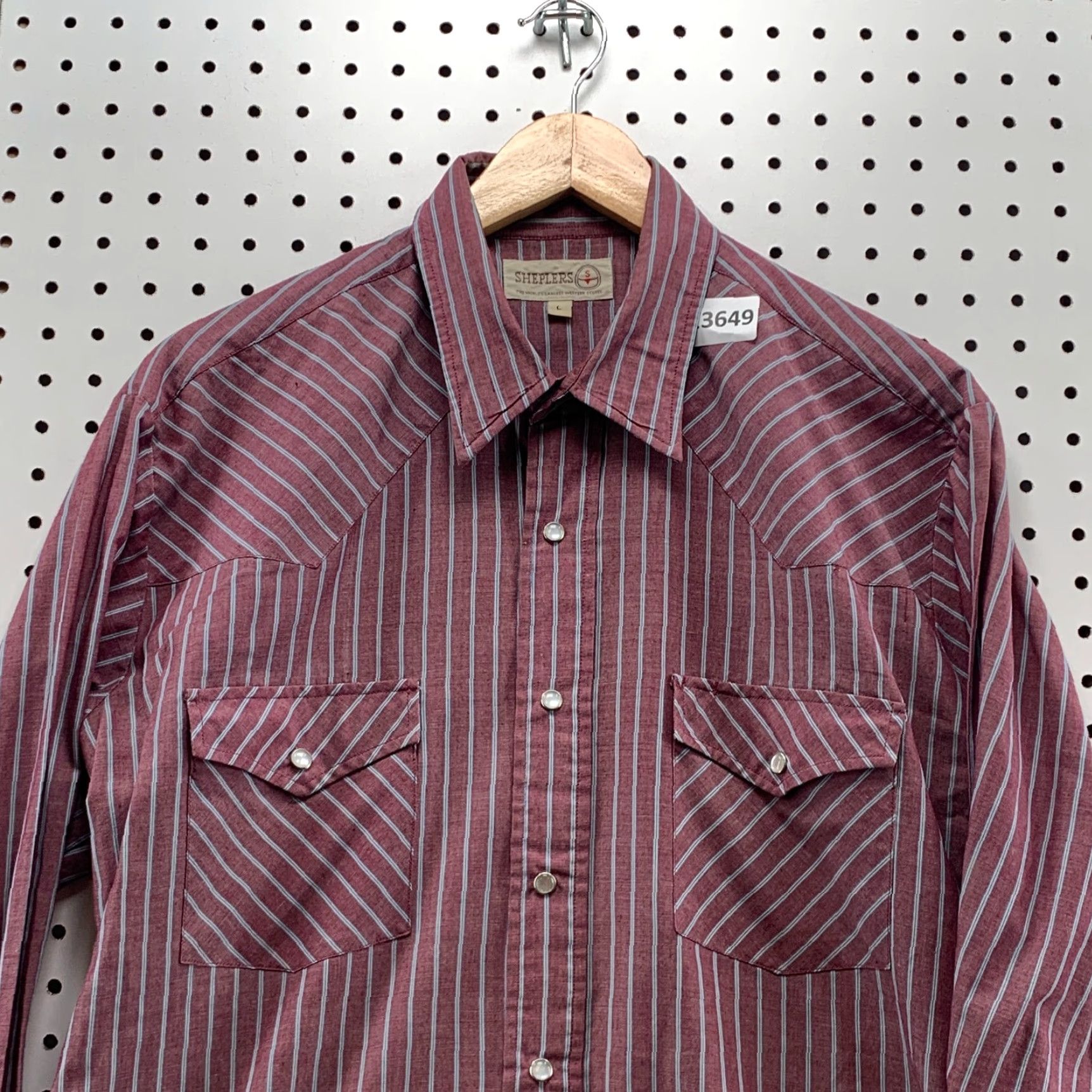 Vintage Sheplers Western Shirt Long Sleeve Red Gray Striped Size Large Mens Size US L / EU 52-54 / 3 - 2 Thumbnail