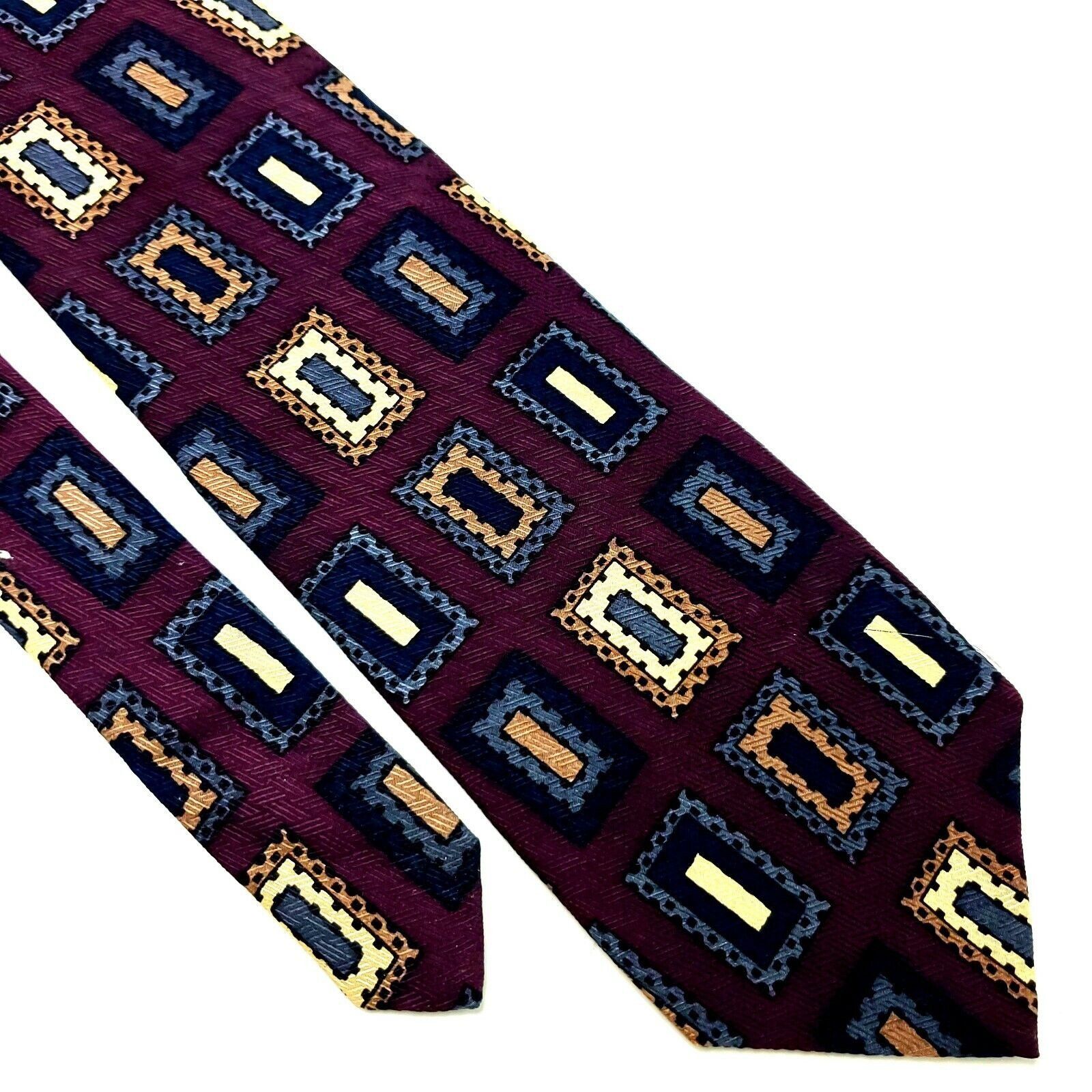 Vintage Ferrell Reed Shorts Silk Tie Print Burgundy Red Wide Size ONE SIZE - 1 Thumbnail