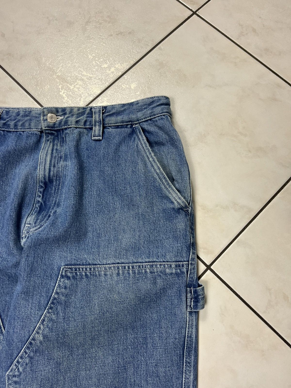 Stussy × Vintage Stussy workgear navy denim double knee baggy jeans pants 34 Size US 34 / EU 50 - 5 Thumbnail