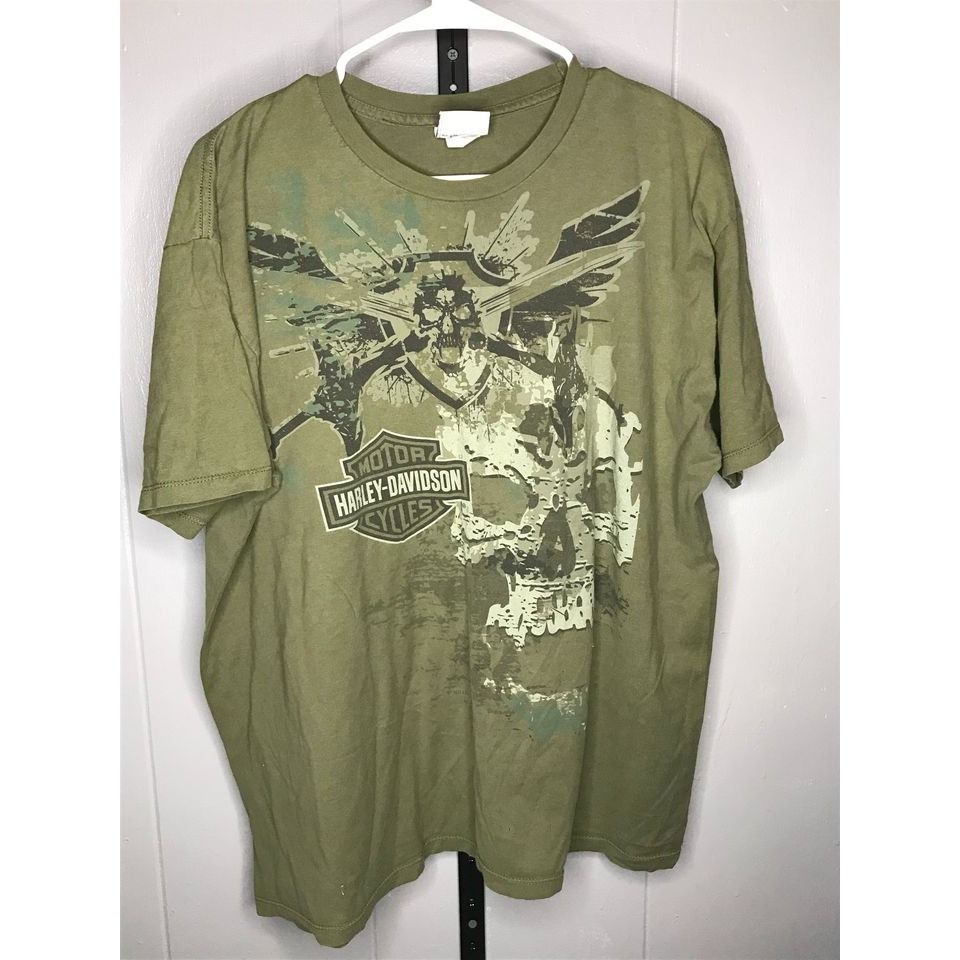 Harley Davidson Y2K Grunge Military Las Vegas Harley Davidson motorcycle t s Size US XL / EU 56 / 4 - 1 Thumbnail
