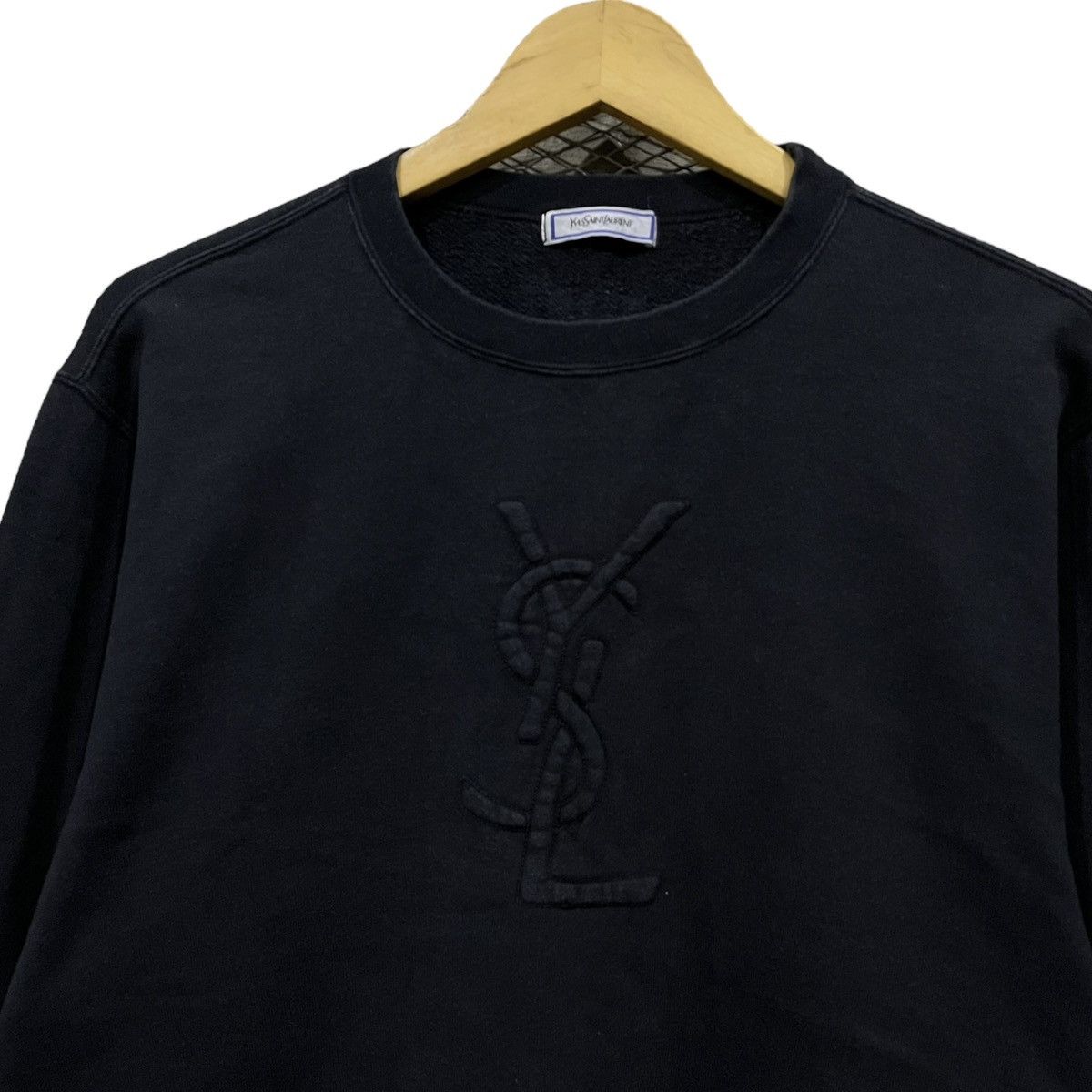 Vintage Vintage Yves Saint Laurent Embossed Big Logo Sweatshirt Size US M / EU 48-50 / 2 - 4 Thumbnail