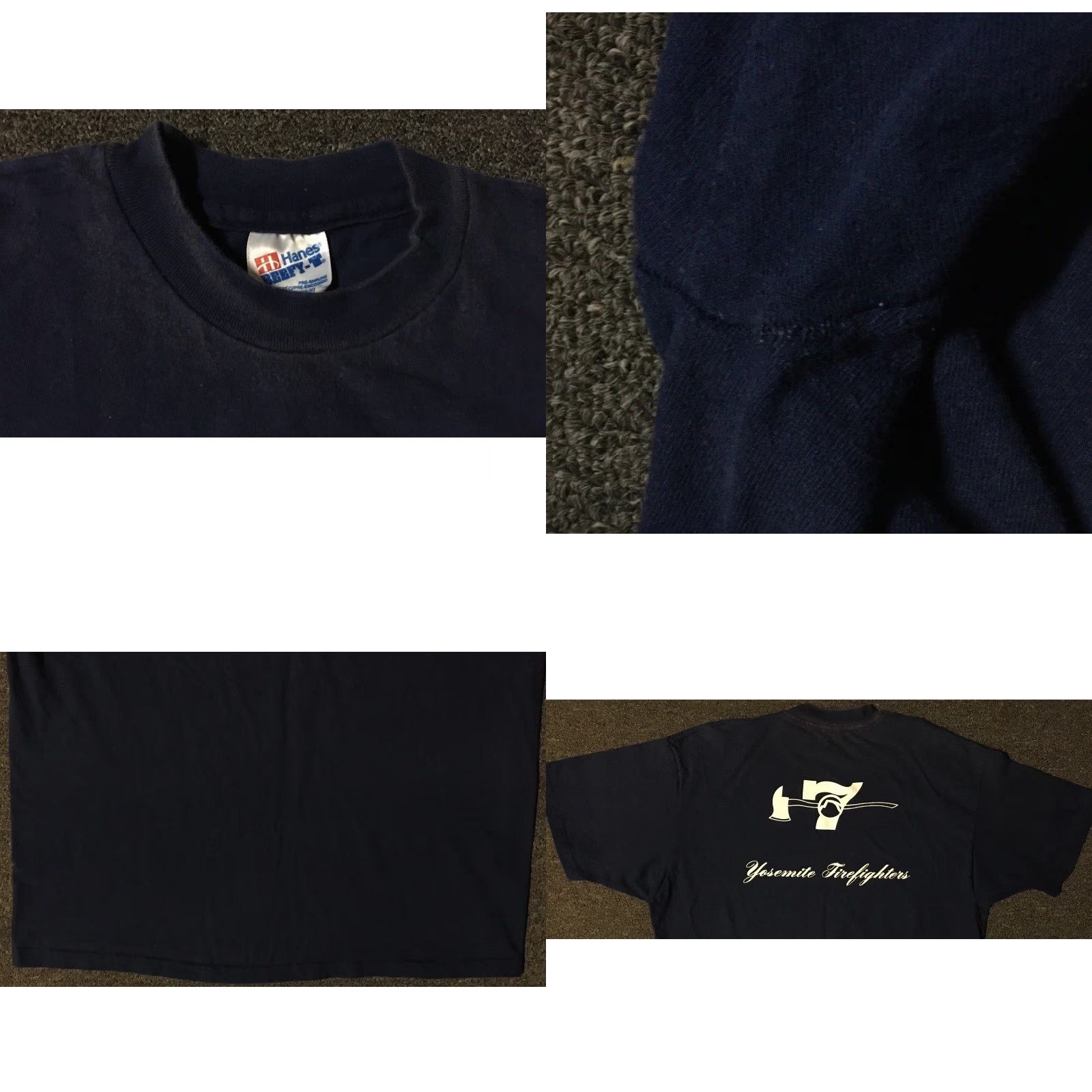 Vintage VINTAGE Yosemite National Park Fire Dept Faded Shirt XL Blue Single Stitch T-Shirt Men USA 90s Biker Military Fire Fighter Flames 90s Grunge Socks? Size US XL / EU 56 / 4 - 8 Thumbnail