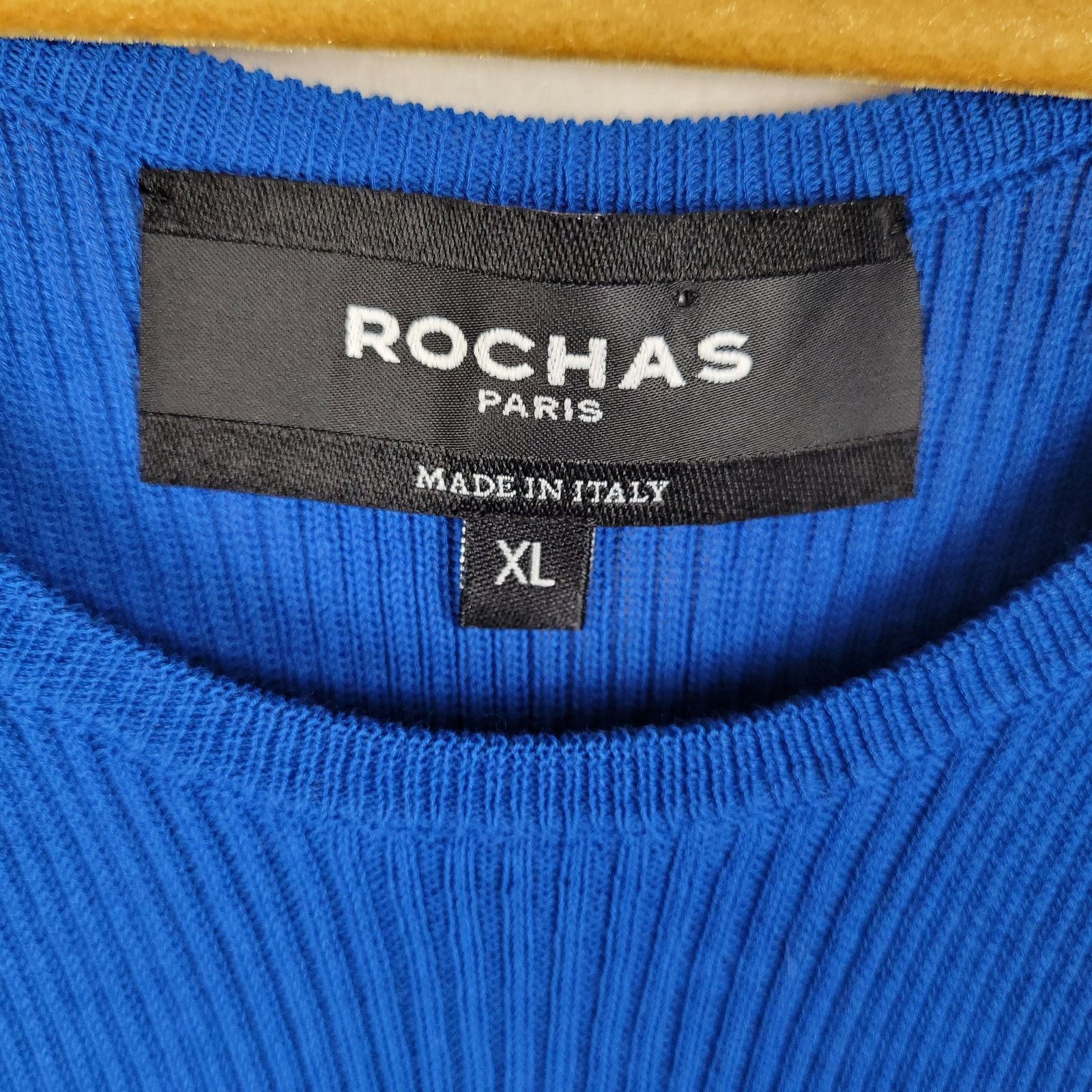 Rochas NWT Rochas Paris Blue Ribbed Logo Tank Top Size XL Designer Size XL / US 12-14 / IT 48-50 - 3 Thumbnail
