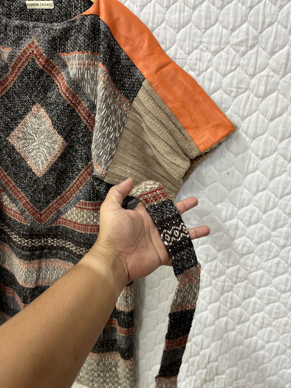 Issey Miyake 🔥🔥RARE DESIGN ISSEY MIYAKE TSUMORI CHISATO WOOL KNIT LEATHER Size M / US 6-8 / IT 42-44 - 8 Thumbnail