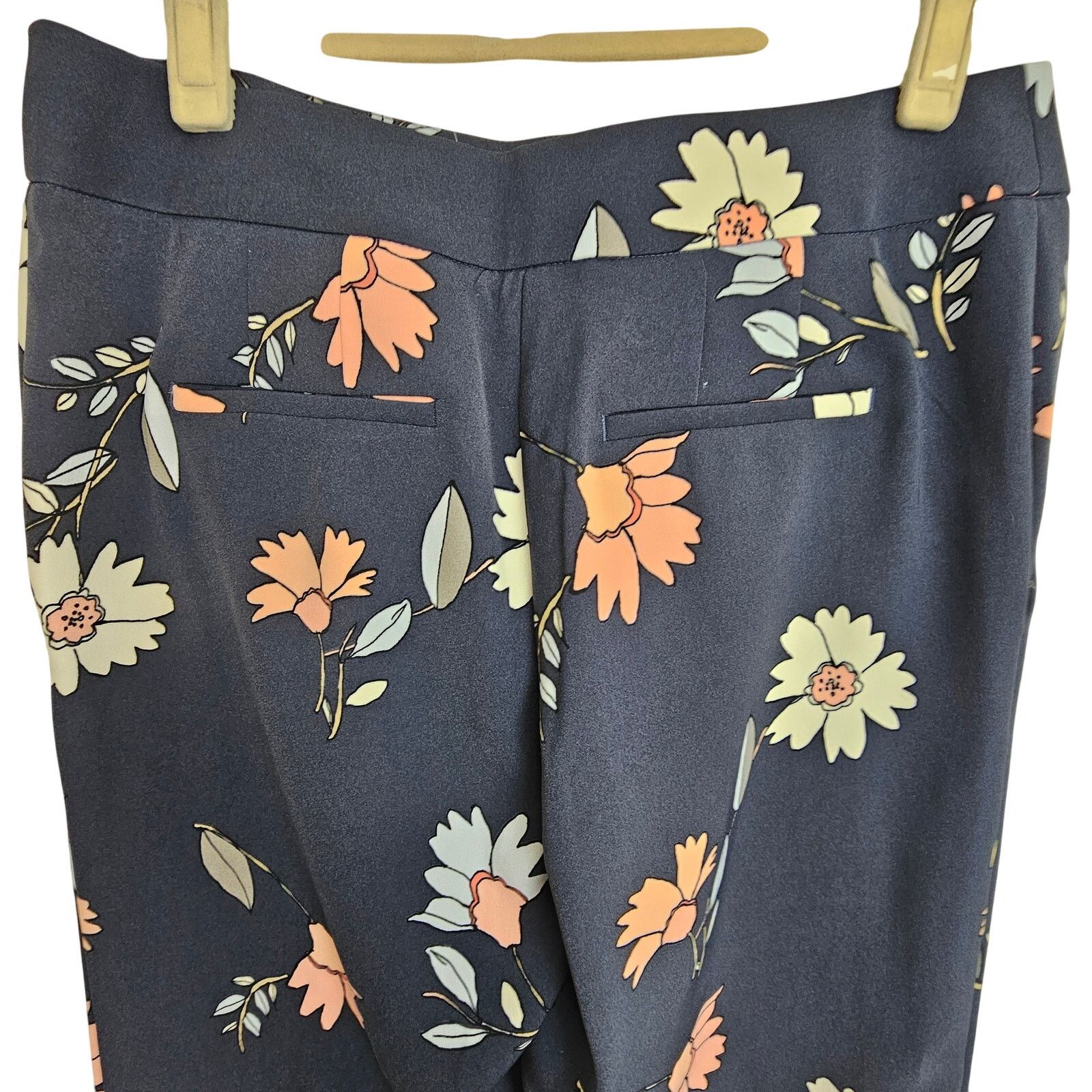Ann Taylor Ann Taylor LOFT Pants Women 4 Floral Trousers Navy Blue Size 27" / US 4 / IT 40 - 8 Thumbnail