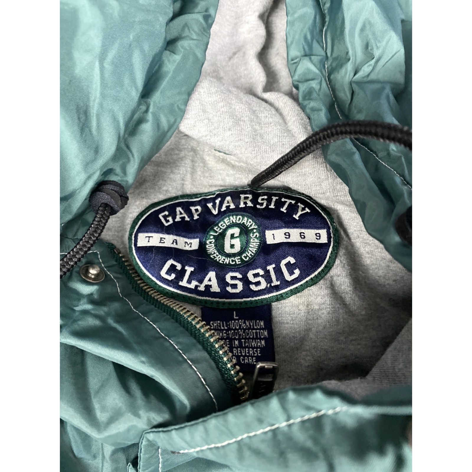 Gap VINTAGE Gap Varsity Hoodie Pullover Jacket L Green Mens Hoodie Size US L / EU 52-54 / 3 - 2 Thumbnail