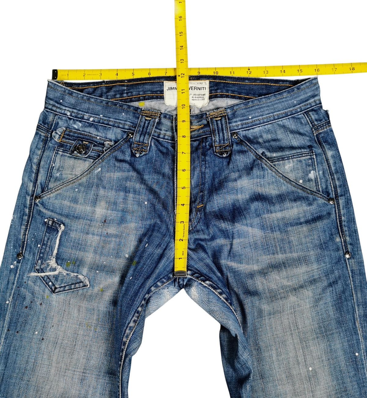 Jimmy Taverniti Jimmy Taverniti Distressed Painted Denim Jeans Size US 32 / EU 48 - 13 Thumbnail