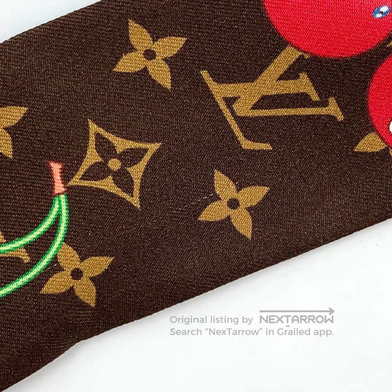 Louis Vuitton Louis Vuitton Dark Brown Logo Monogram Printed Silk Scarf| Size ONE SIZE - 9 Thumbnail