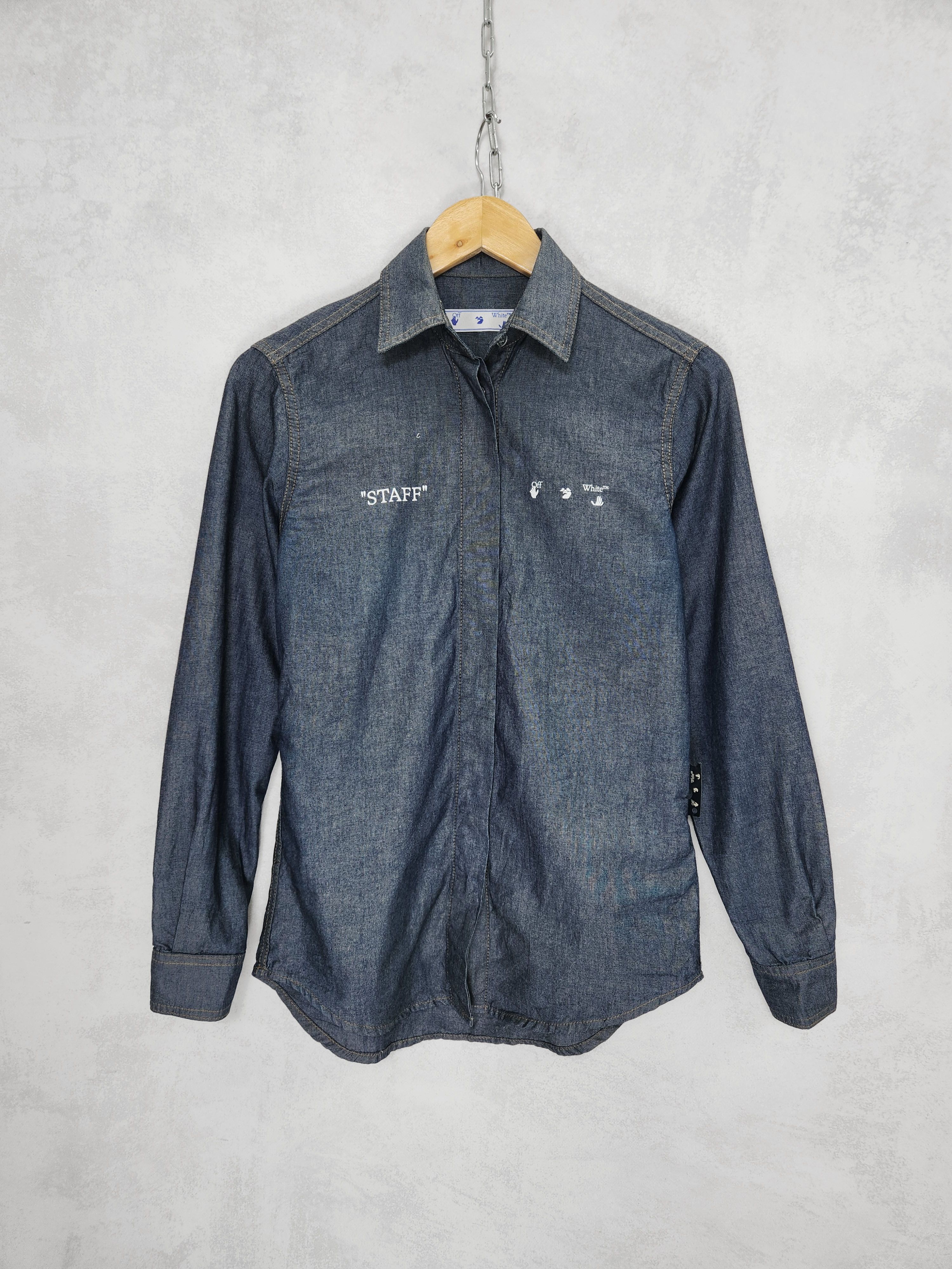 Off-White Off white c/o Virgil abloh staff garment 2013 denim shirt Size M / US 6-8 / IT 42-44 - 1 Thumbnail