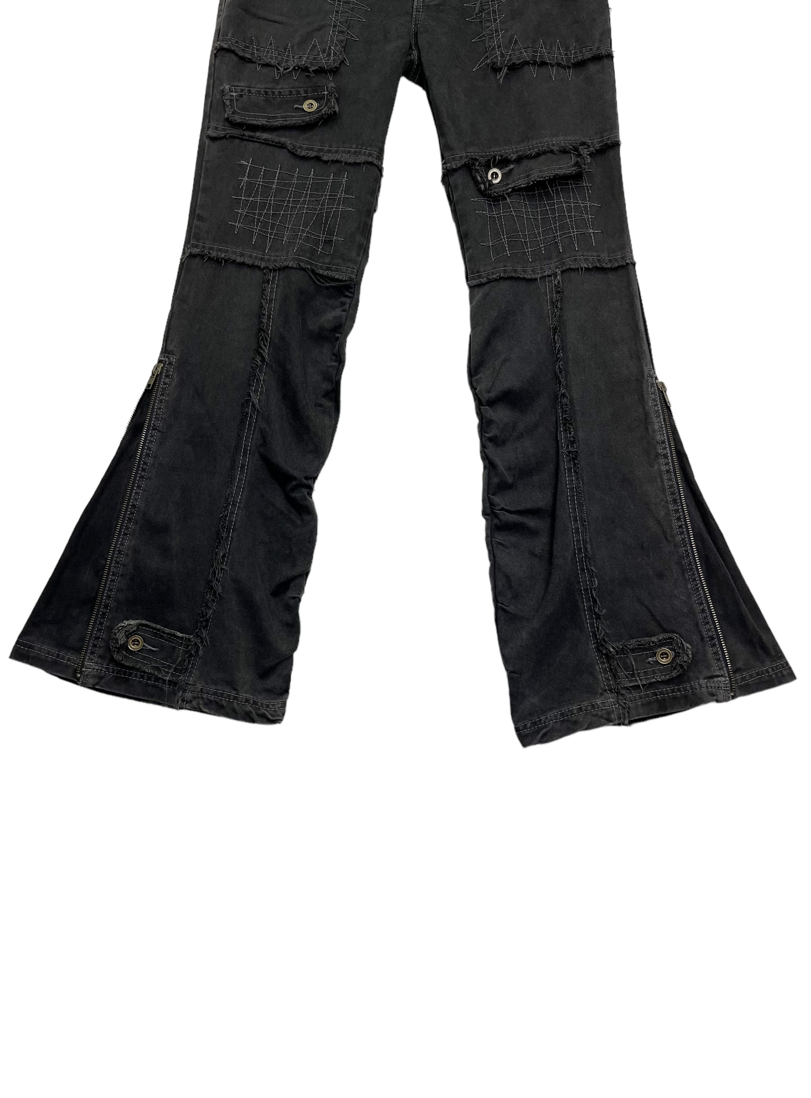 Other 💀PUNK SKULL🔥90’s ALGONQUINS Frayed Denim Flared Zipper Leg Size US 30 / EU 46 - 14 Thumbnail