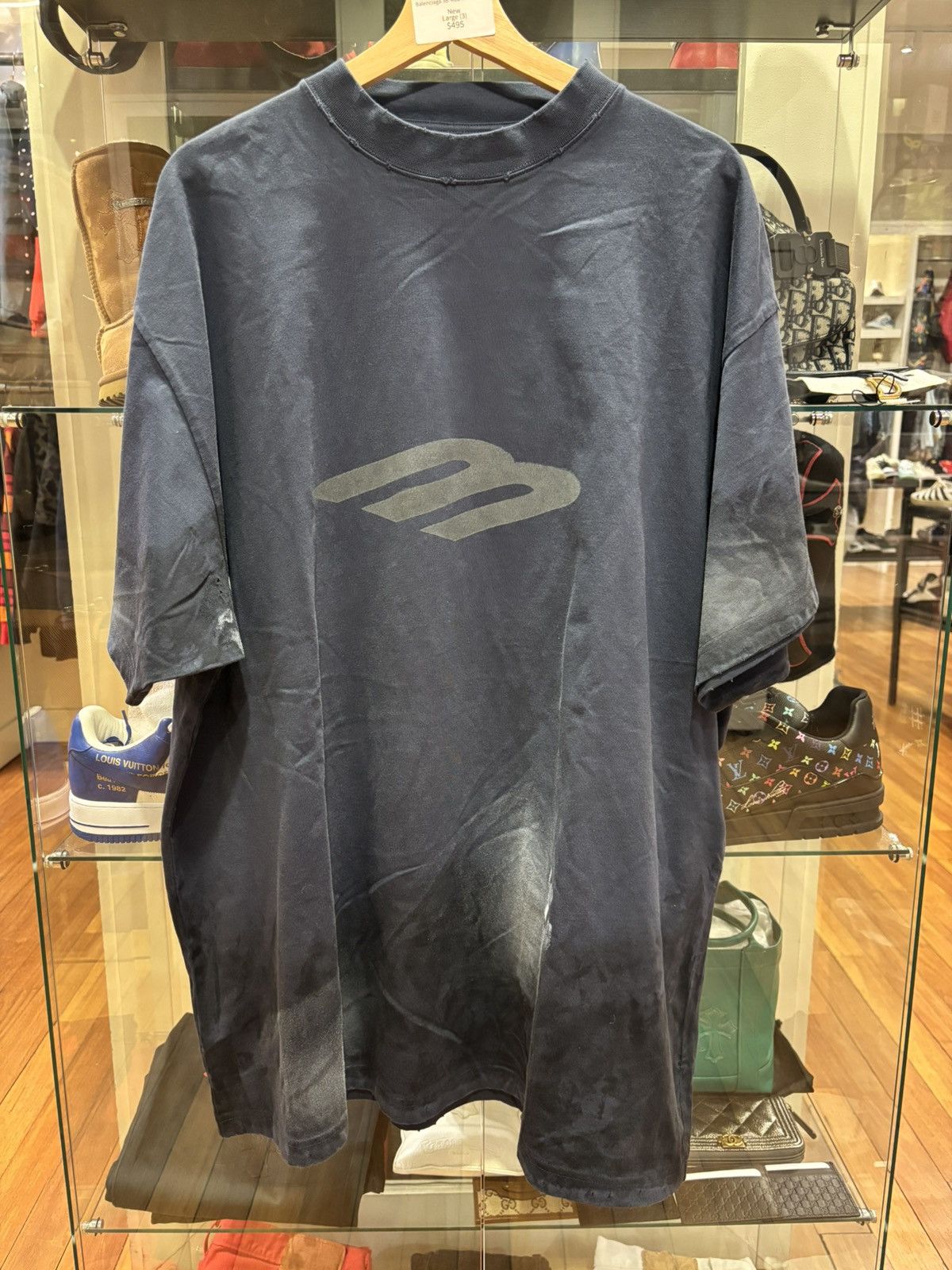 Balenciaga Balenciaga 3B Mud Wash Tee Size US L / EU 52-54 / 3 - 1 Thumbnail