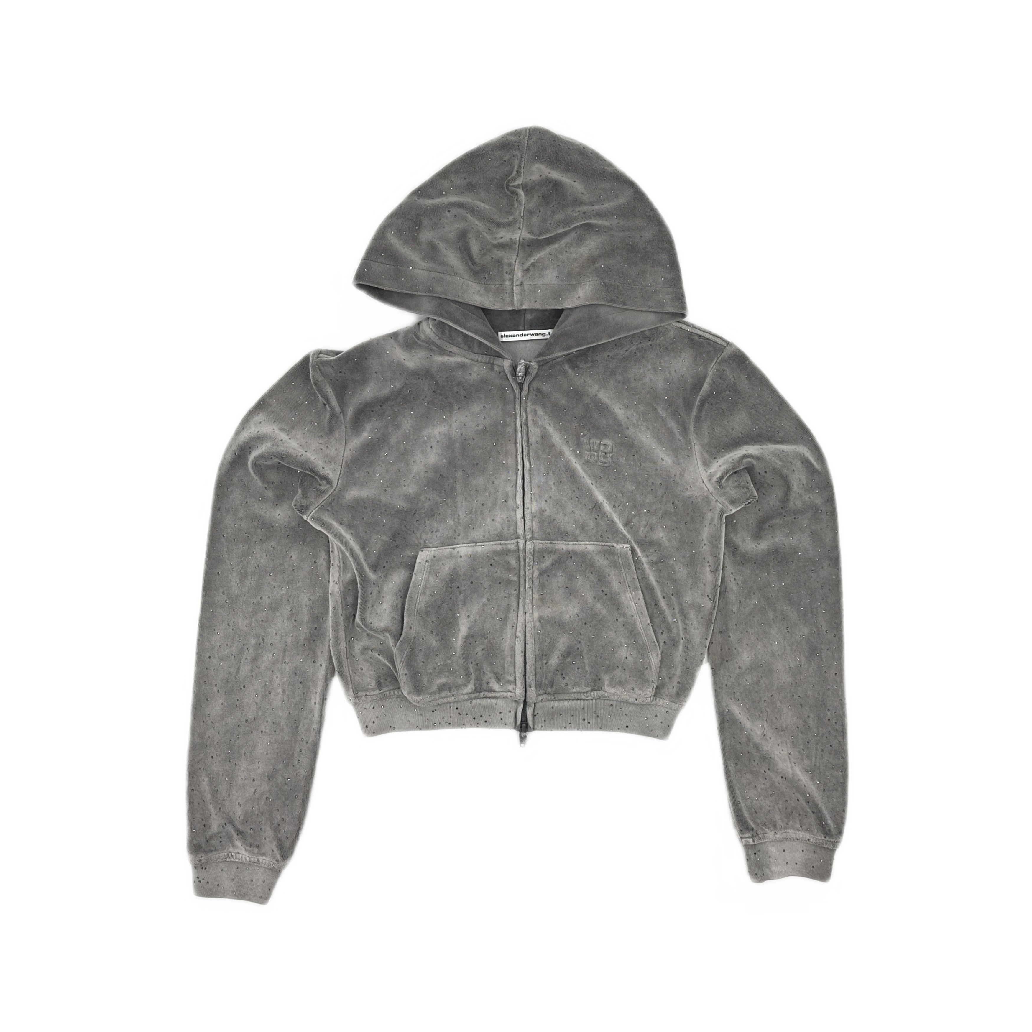 Alexander Wang alexanderwang.t Crystal Embellished Zip Hoodie Size M Size M / US 6-8 / IT 42-44 - 1 Thumbnail