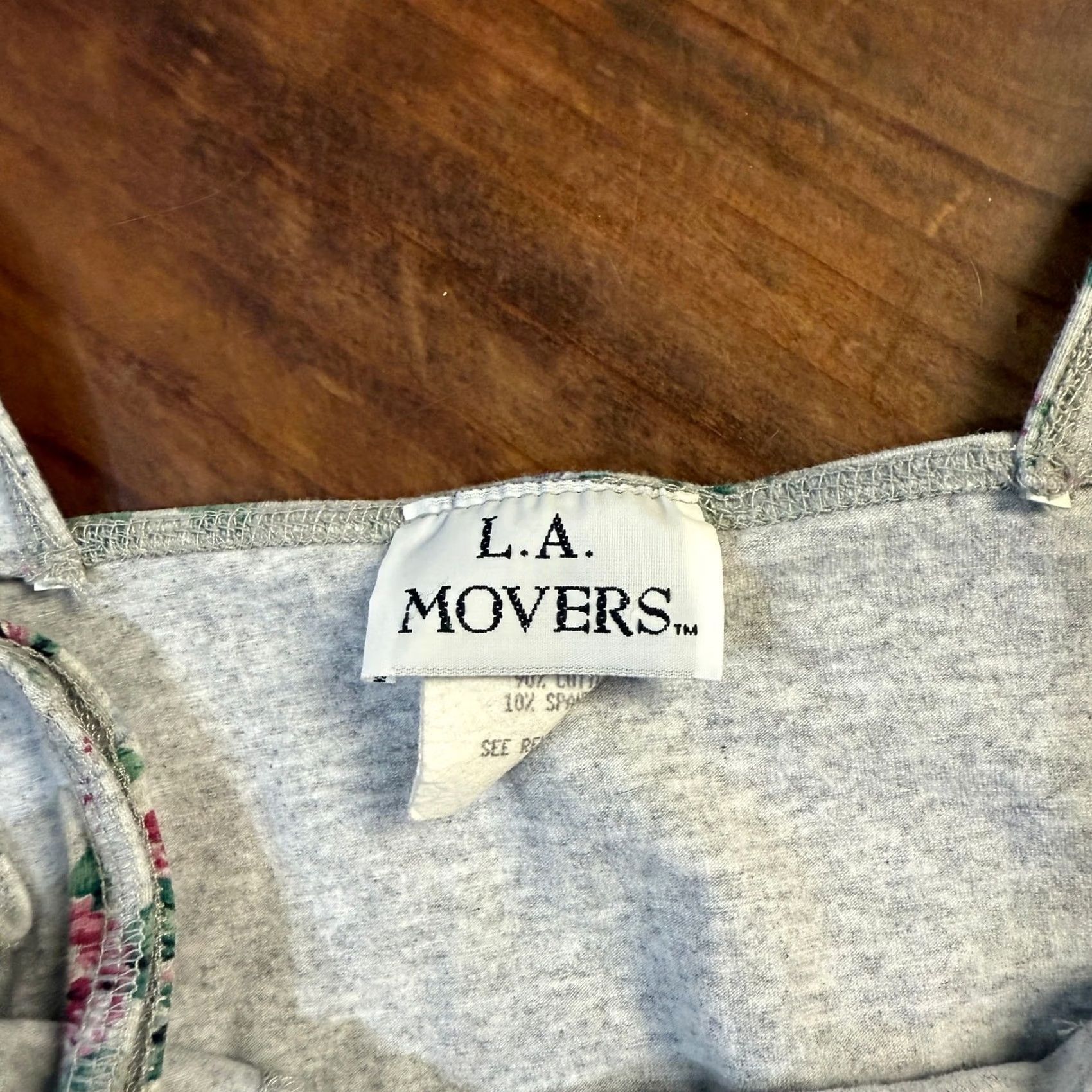 Vintage VINTAGE LA Movers Tank Shirt Large L Women Floral Knit Cotton Sleeveless Scoop Neck 90s Casual Size L / US 10 / IT 46 - 3 Thumbnail