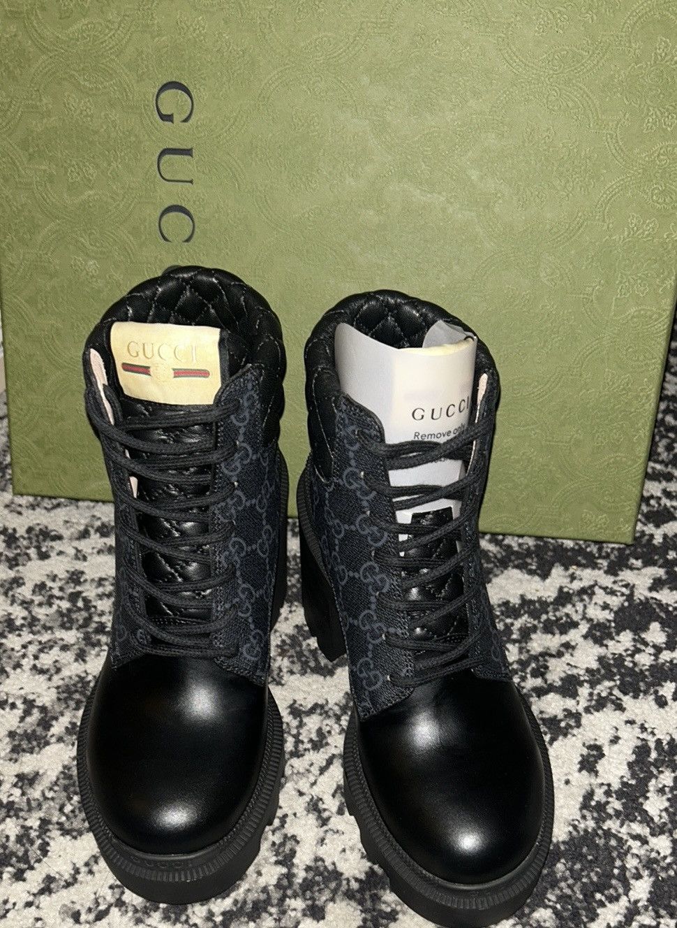 Gucci Gucci Women's GG Platform High Block Heel Ankle Boots Size US 5 / IT 35 - 3 Thumbnail