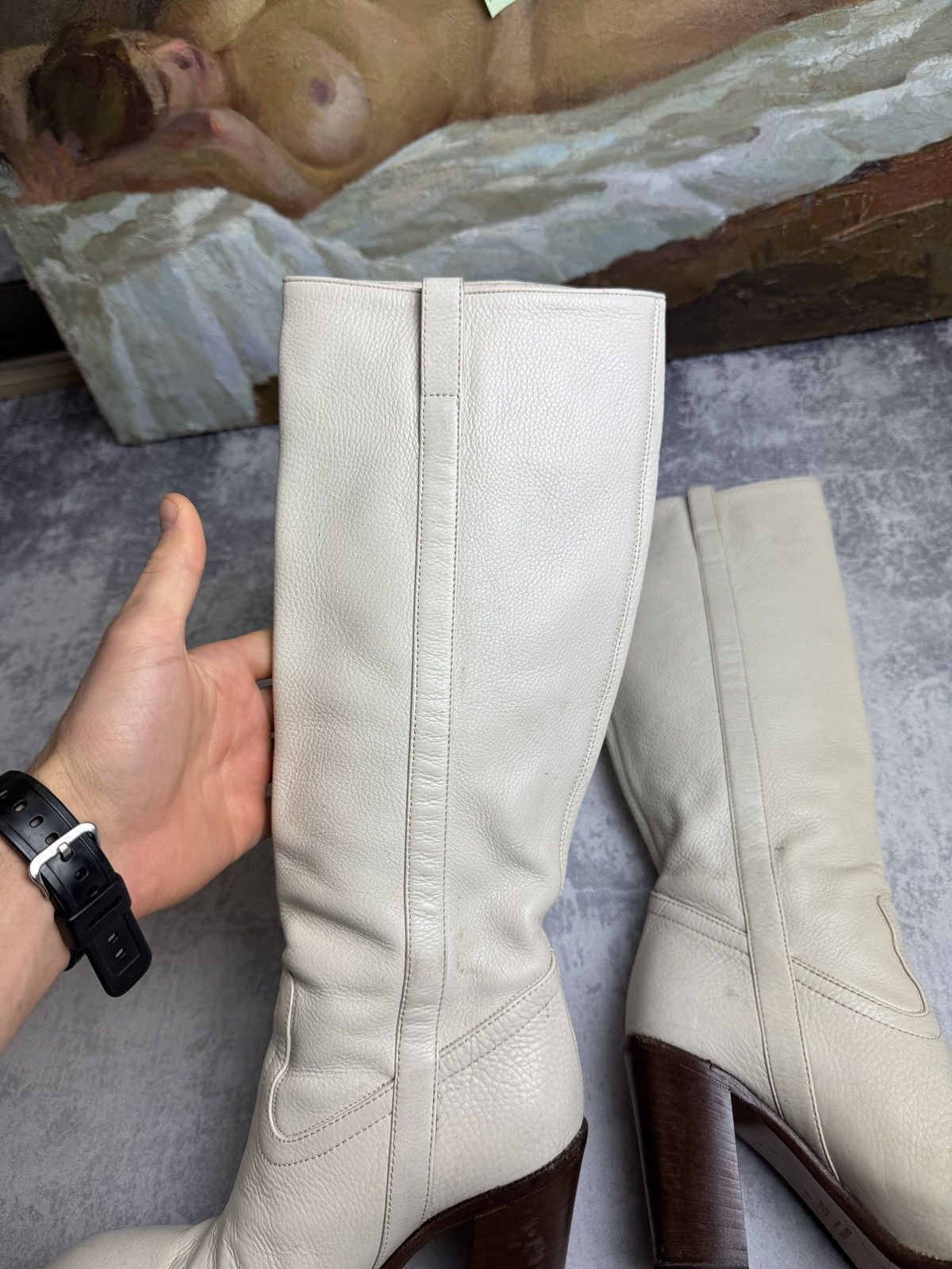 Gucci Gucci Designer Rare Cowboys Leather High Vintage Heels Boots Size US 6 / IT 36 - 13 Thumbnail