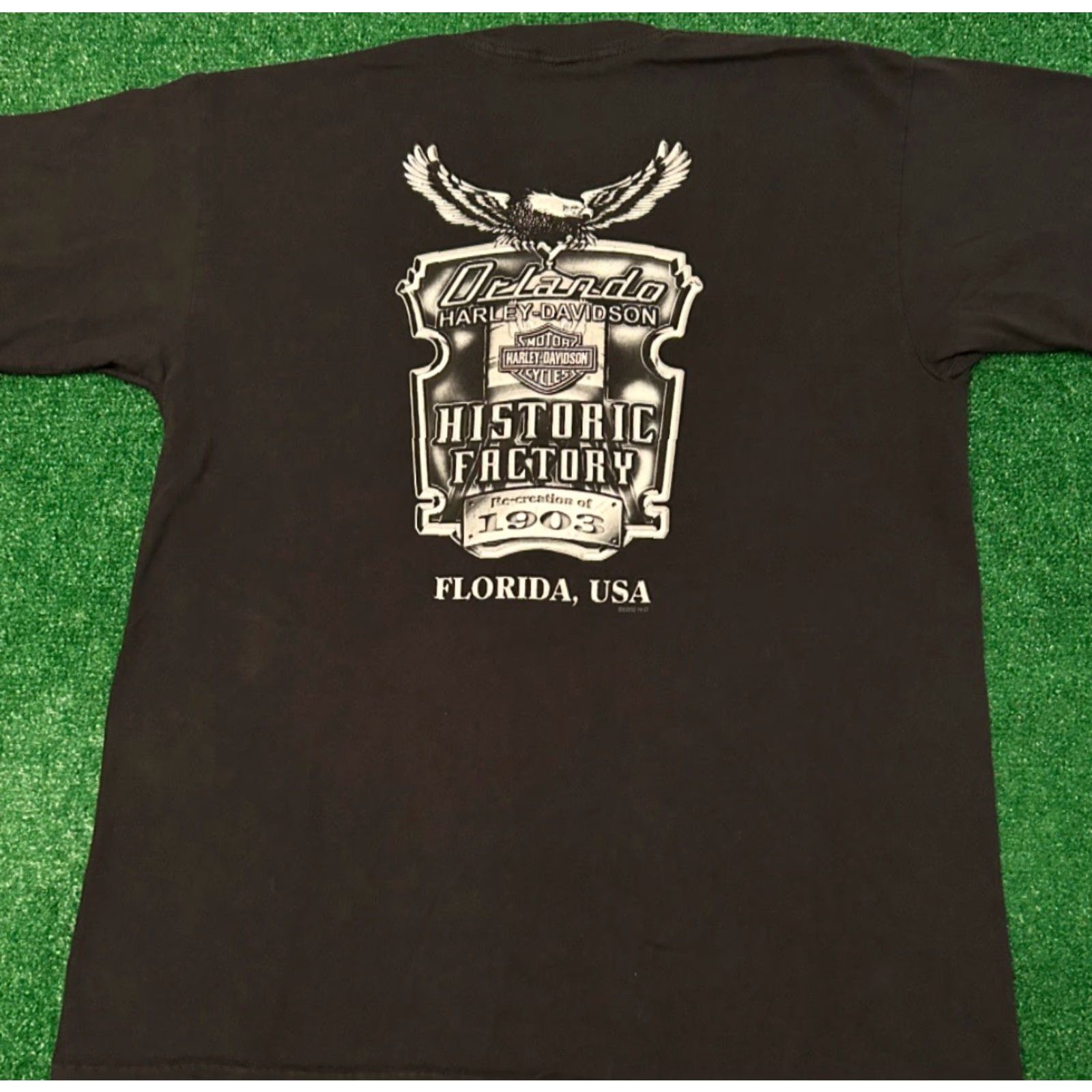 Harley Davidson VINTAGE Harley-Davidson T-Shirt Men XL Black 2003 Eagle Y2K 90s Biker Grunge Hip Hop Motorcycle Punk Orlando Florida Size US XL / EU 56 / 4 - 2 Thumbnail