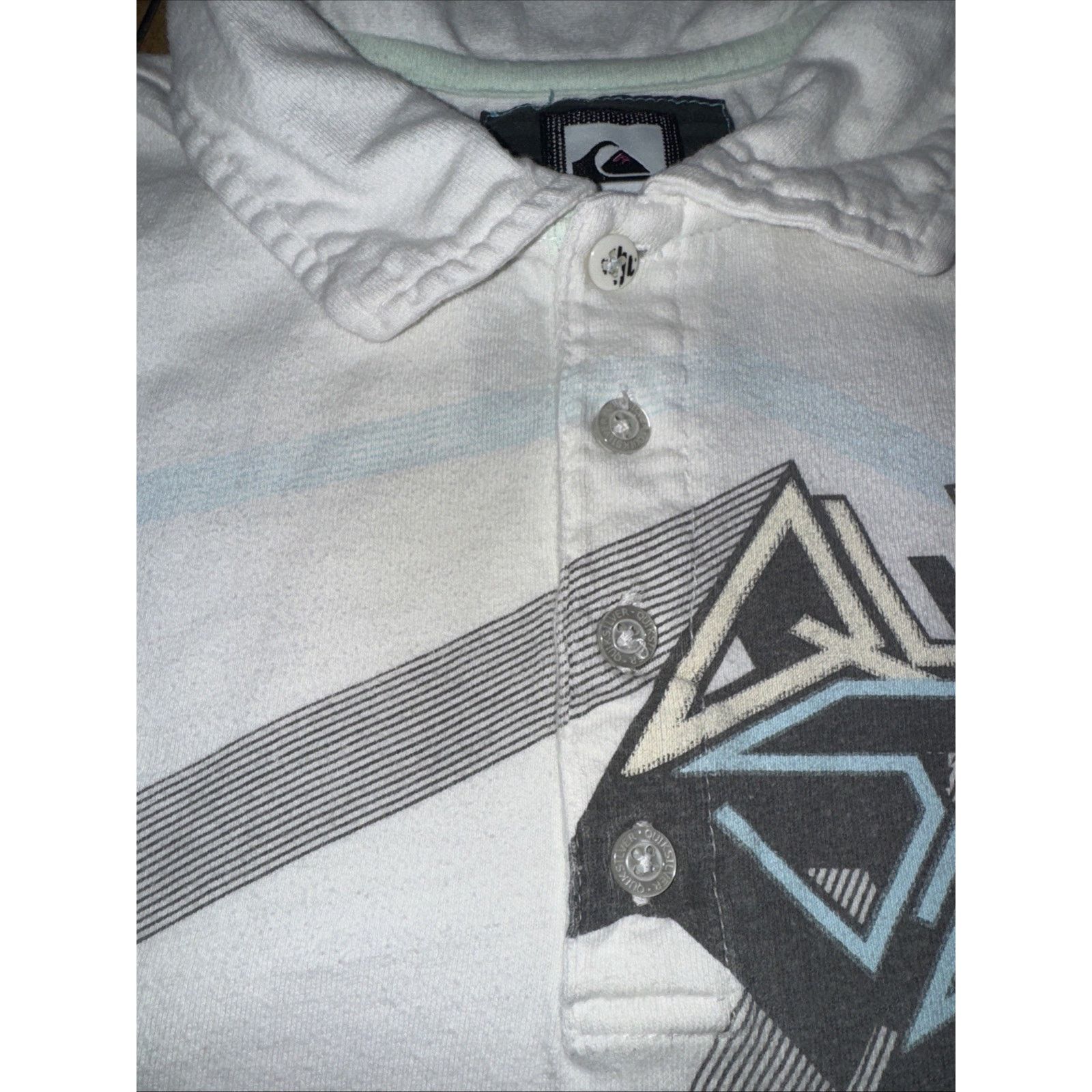Quiksilver × Vintage Quiksilver Polo Shirt y2k surf White Men’s M 22x25 Size US M / EU 48-50 / 2 - 3 Thumbnail