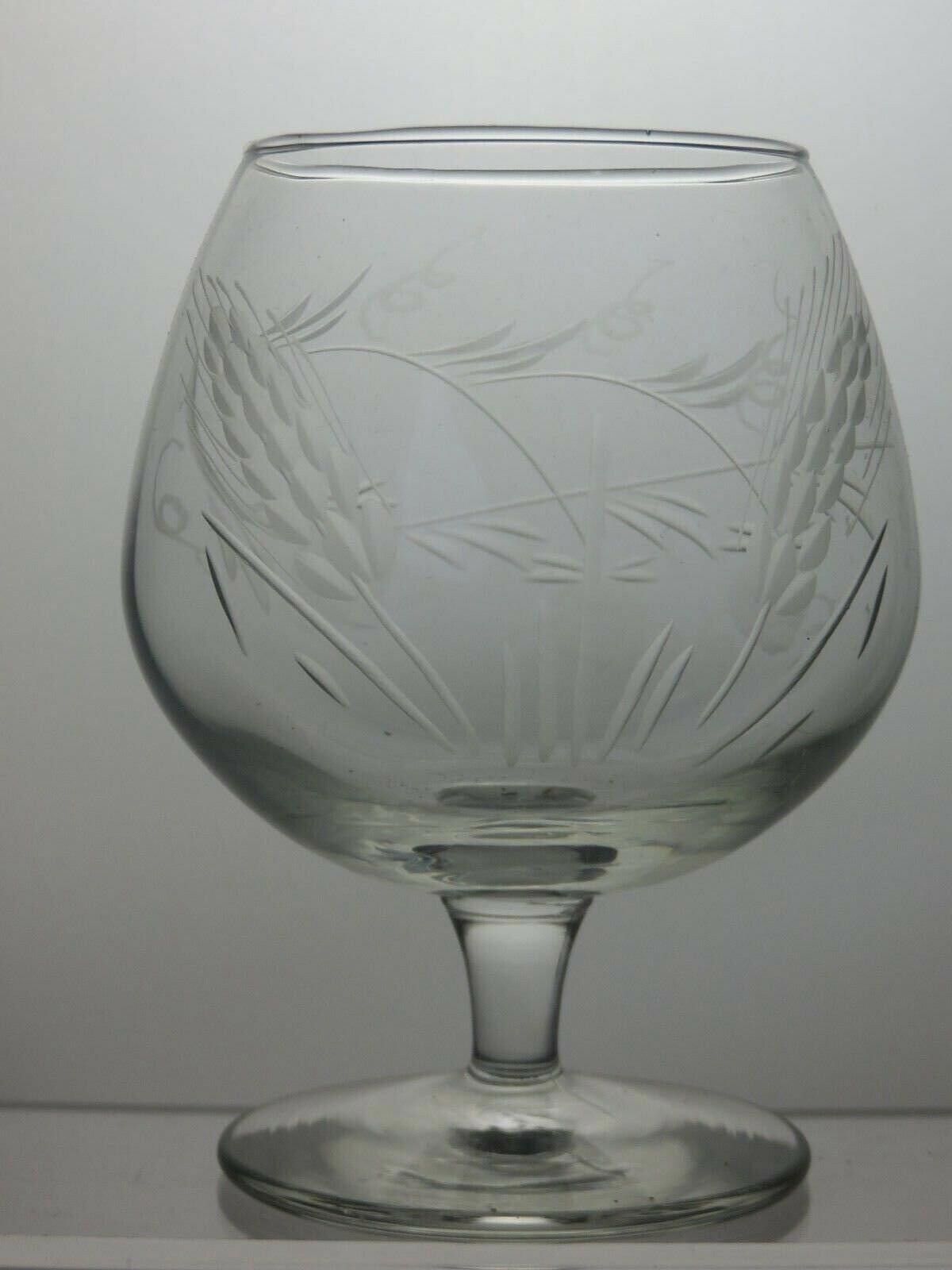 The Unbranded Brand Vintage Etched Crystal Set Of 4 Brandy Glasses 4 1/2" Size ONE SIZE - 2 Thumbnail