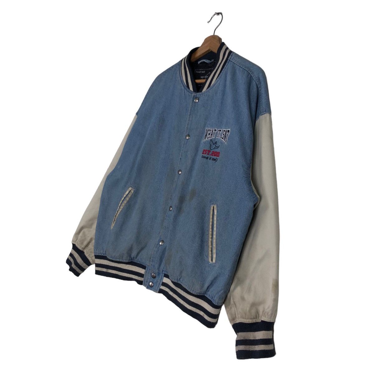 Japanese Brand 🔥Vtg Denim Bomber Jacket Mark Gonzales Big Logo Spell Out Size US M / EU 48-50 / 2 - 3 Thumbnail