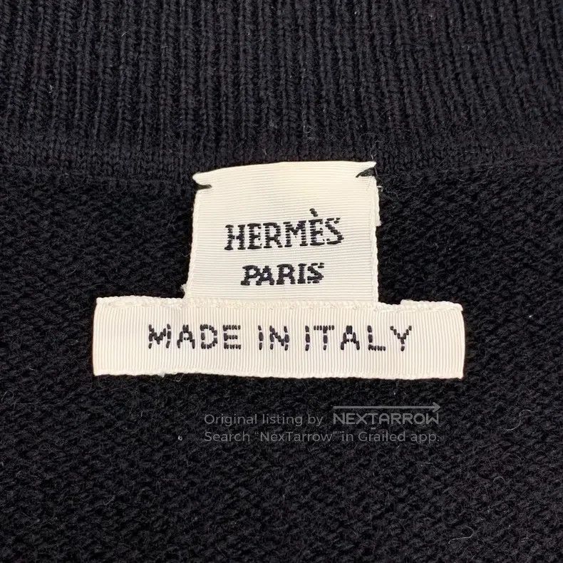 Hermes Hermes Black pattern letter intarsia cashmere round neck s Size XS / US 0-2 / IT 36-38 - 5 Thumbnail