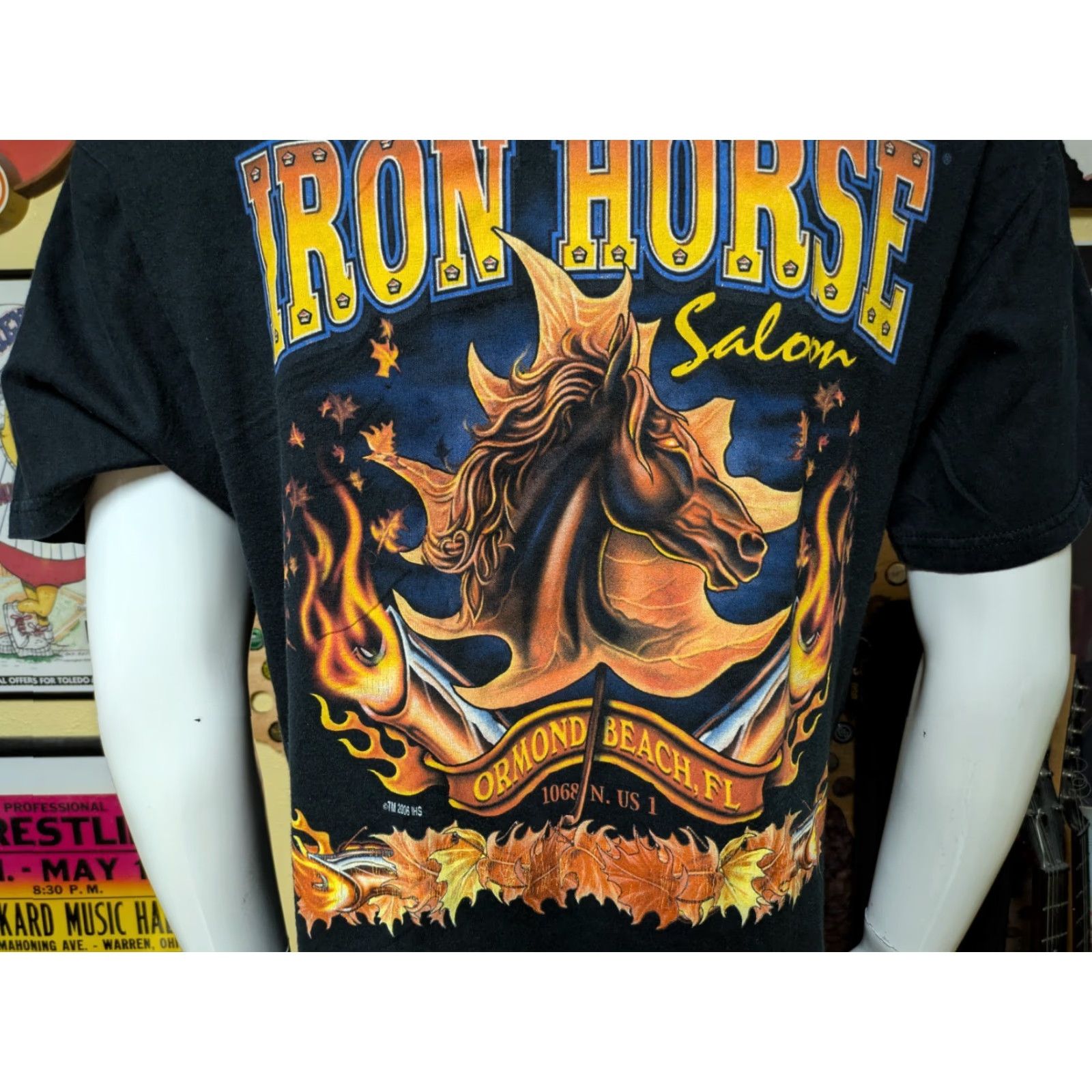 Anvil VINTAGE Iron Horse Saloon Bar Ormond Beach FL Harley Biker Bar Pocket T Shirt Large Black Cotton Men T-Shirt 100% Anvil Size US L / EU 52-54 / 3 - 4 Thumbnail