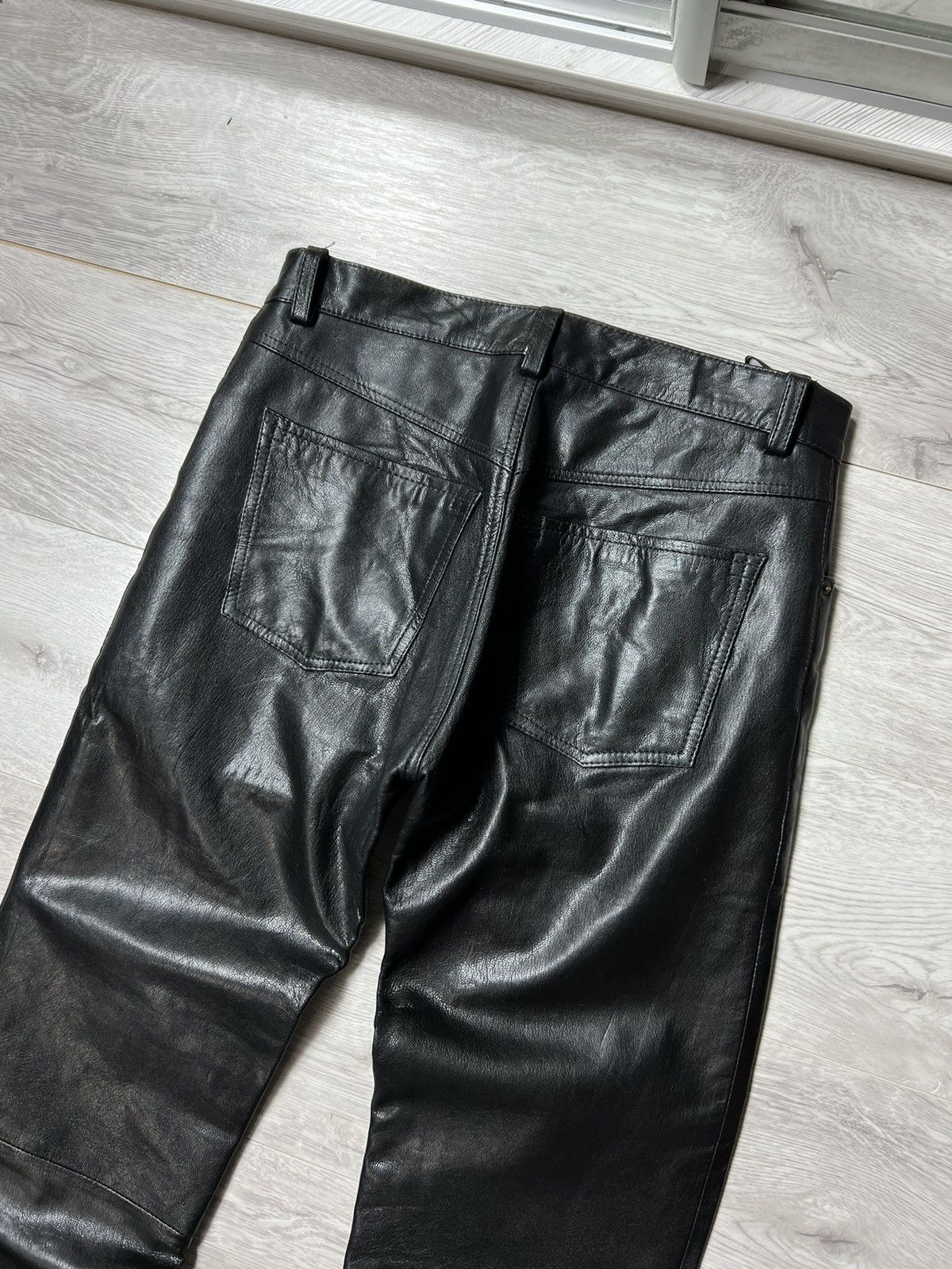 Genuine Leather × Vintage Vintage Men’s Real Leather Pants – Biker Black – Size 33 Size US 33 - 11 Thumbnail