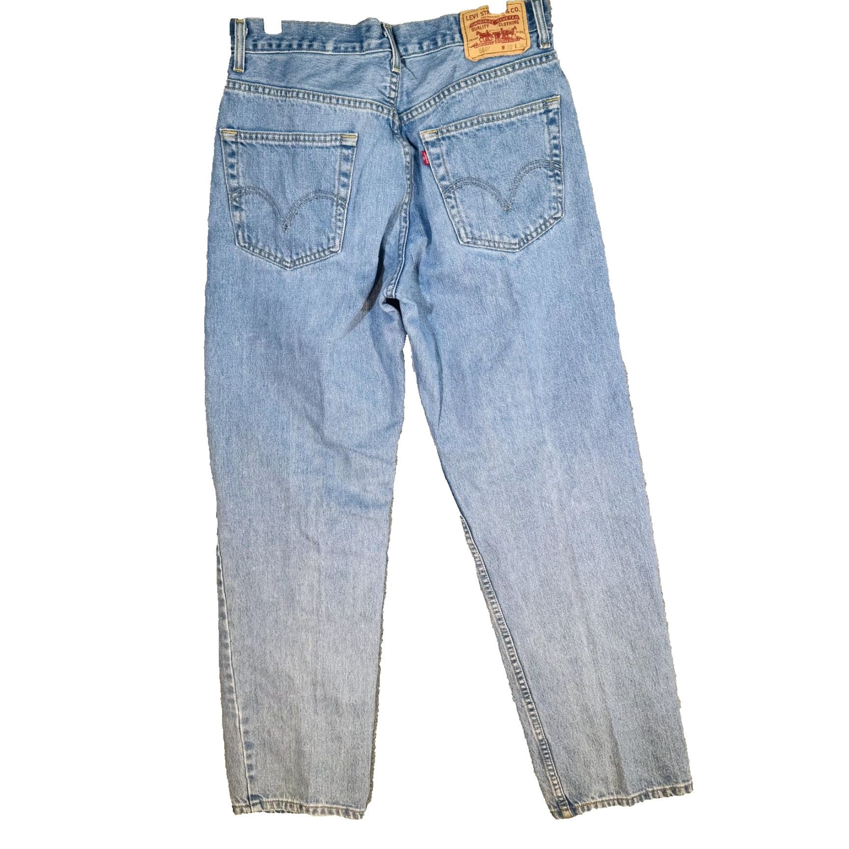 Levi's Vintage Levi's 550 Jeans Mens 32x33 Light Blue Denim Relaxed Tapered 5-Pocket Logo Zip Fly USA 90s Style Mens Size US 32 / EU 48 - 6 Thumbnail