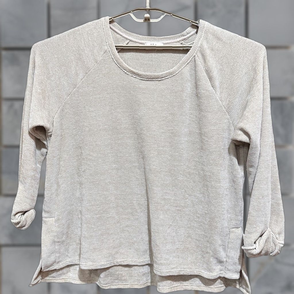 Style & Co Style & Co Sweater XL Beige Long Sleeve Minimalist Lagenlook Scoop Neck Pullover Women's Casual Everyday Clothing Size XL / US 12-14 / IT 48-50 - 1 Thumbnail