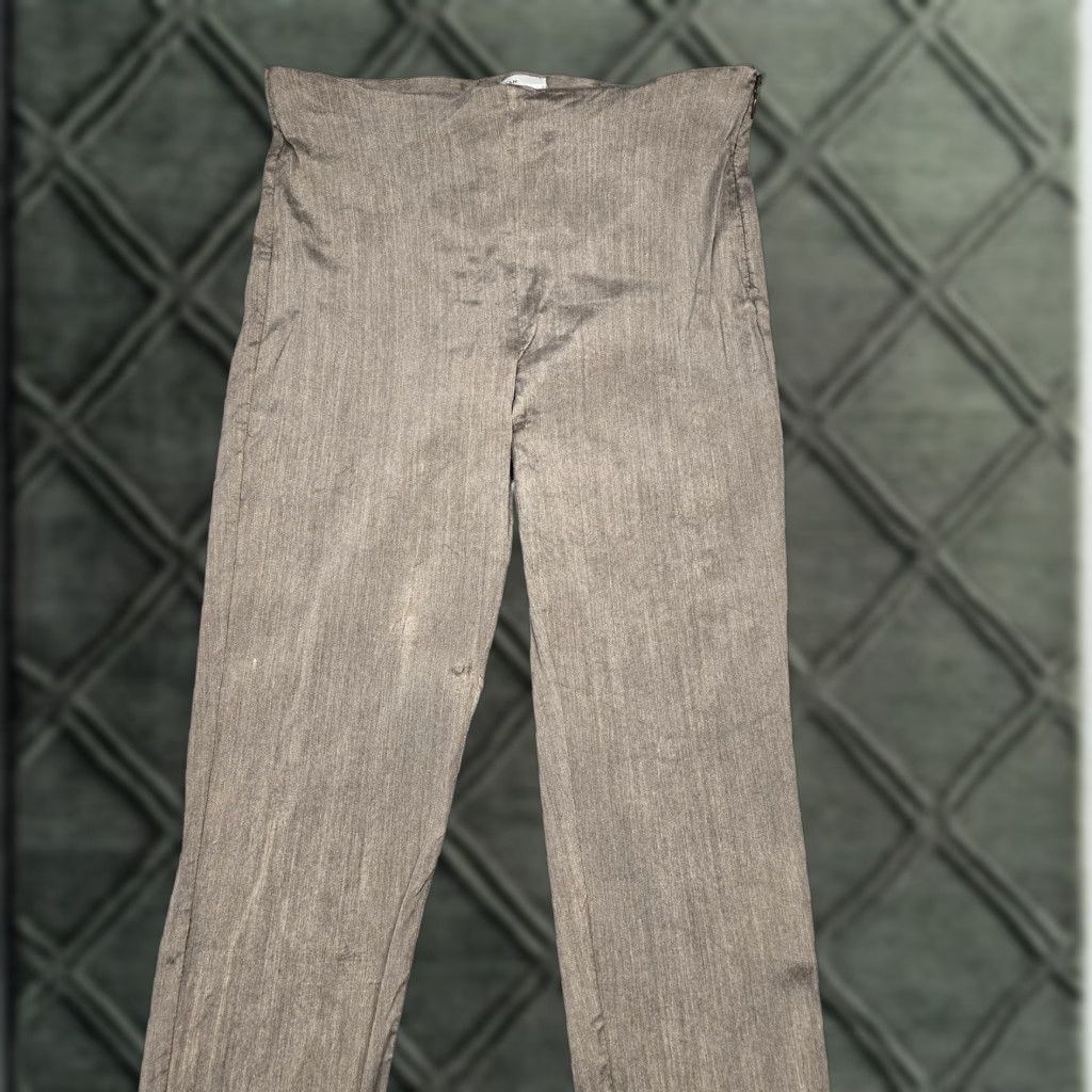 Vintage Dušan Dress Pants Womens L Beige Silk Blend Skinny Leg Stretch Made In Italy Size 36" / US 14 / IT 50 - 1 Thumbnail