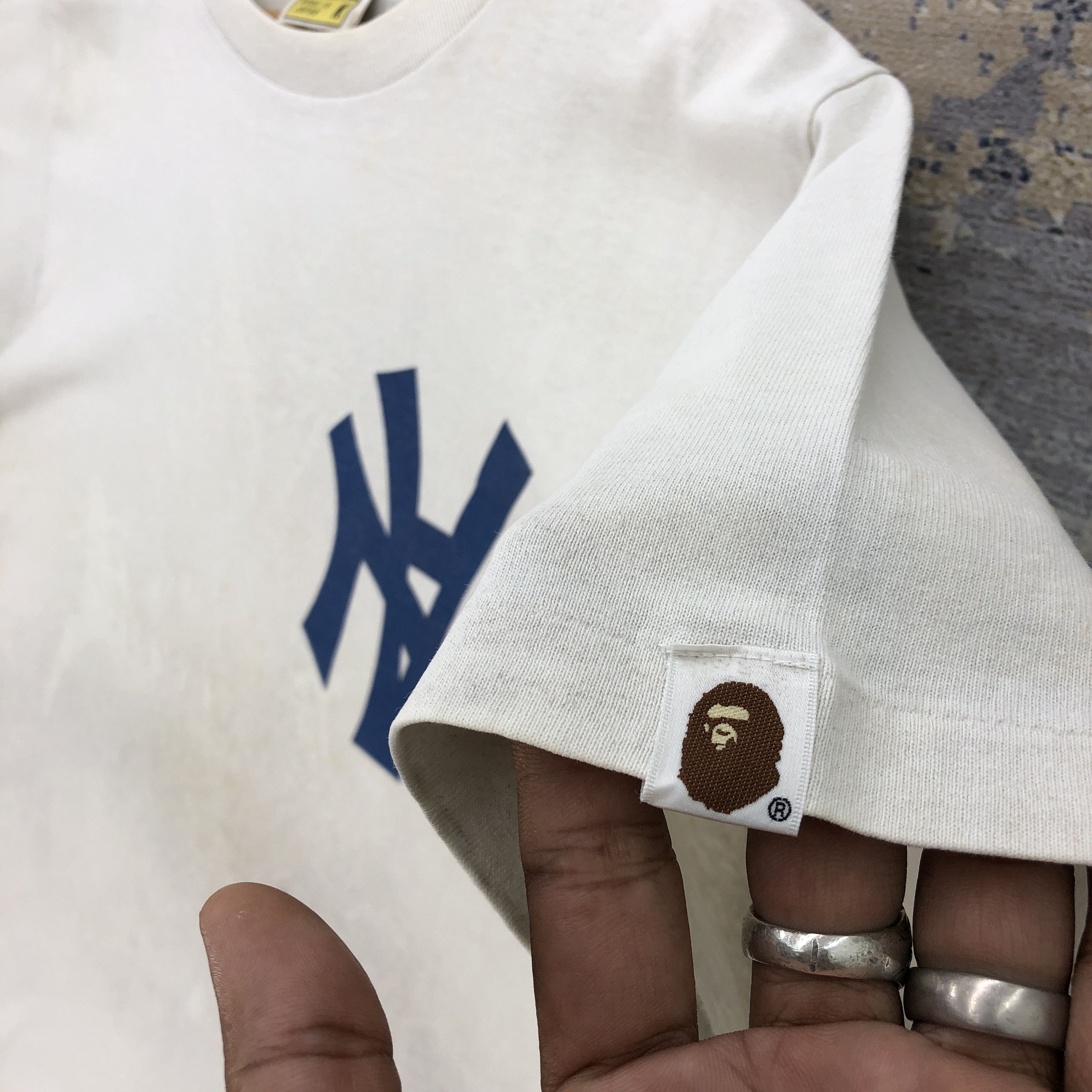 Japanese Brand × Vintage Vintage Bathing Ape x New Yorks Yankees T Shirt BAPE Tees Size US M / EU 48-50 / 2 - 3 Thumbnail