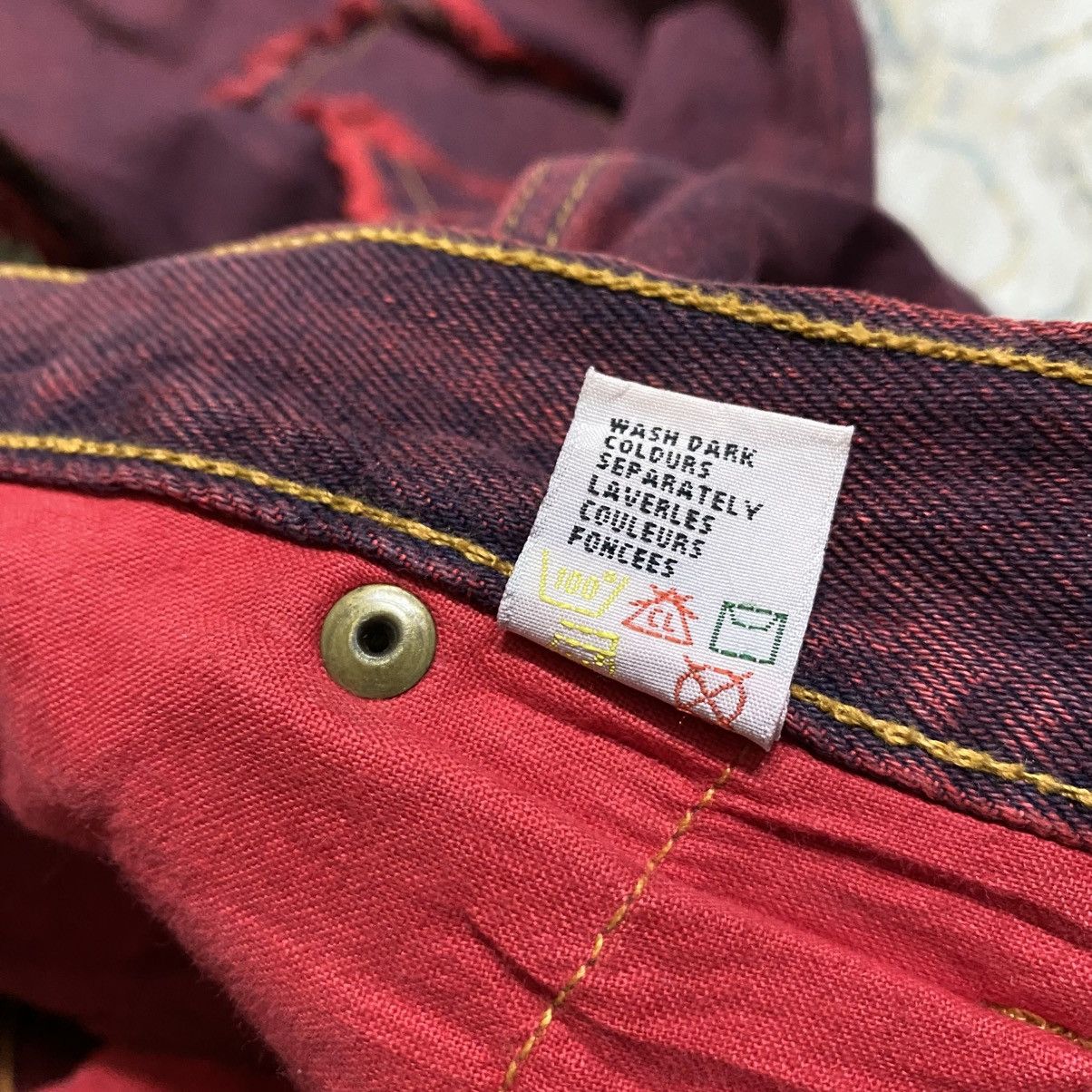 Vintage Vintage SWEET HEART Red Blood Fabulous Denim Baggy Pants Size US 38 / EU 54 - 21 Thumbnail