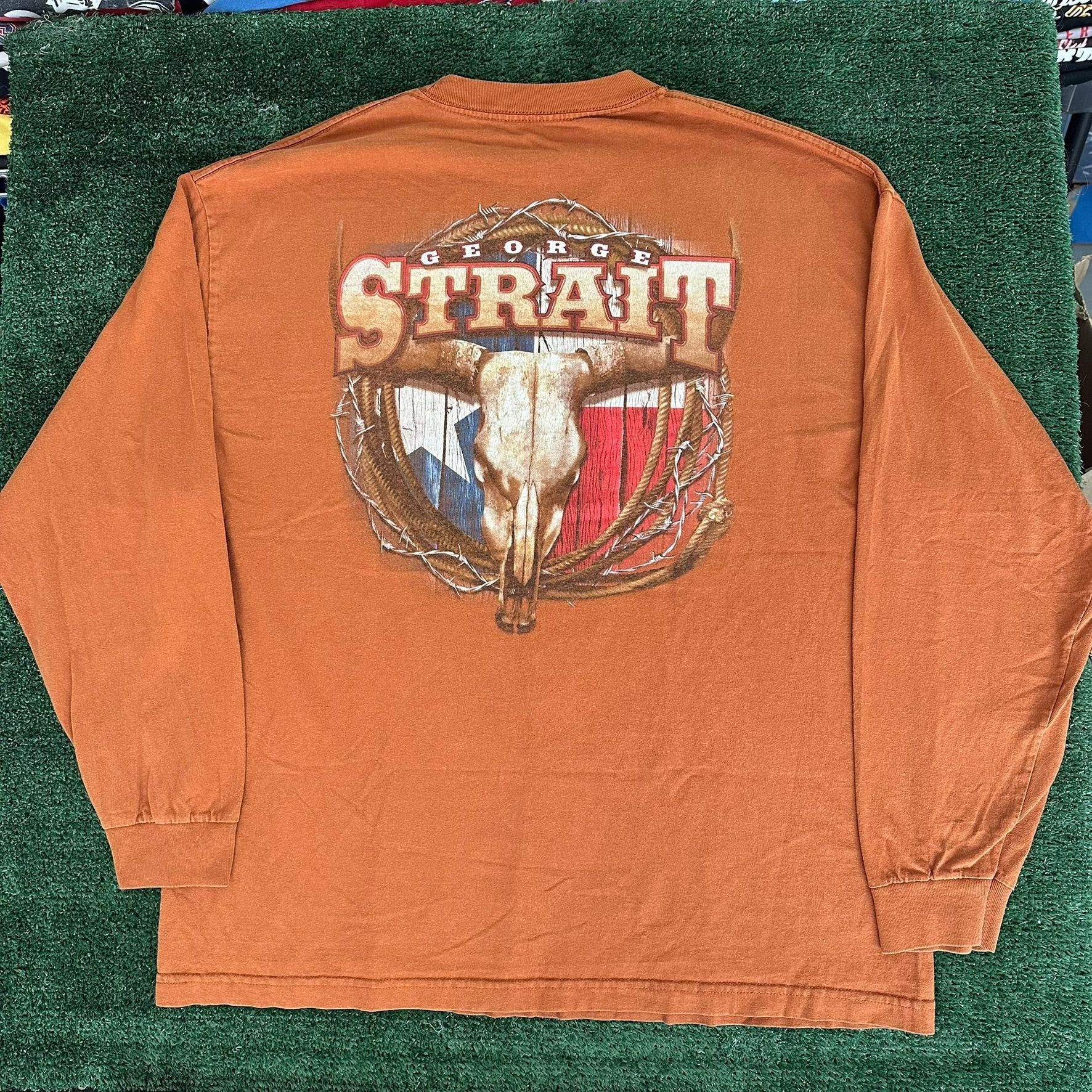 Vintage Vintage Y2K George Strait Texas T-Shirt Long Sleeve Orange X Size US XL / EU 56 / 4 - 1 Thumbnail