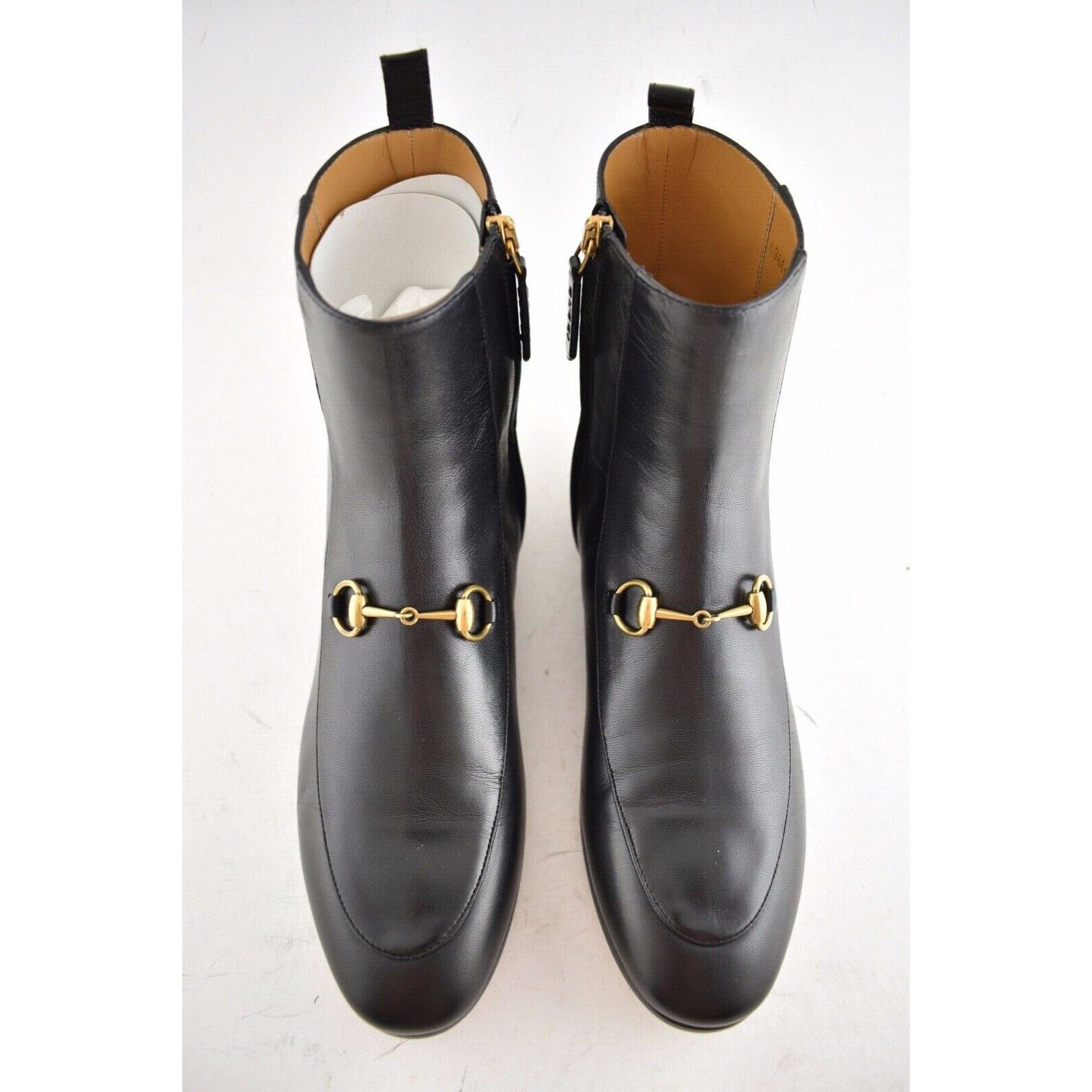 Gucci Gucci New Jordaan Black Leather Horsebit Short Chelsea Size US 5 / IT 35 - 7 Thumbnail