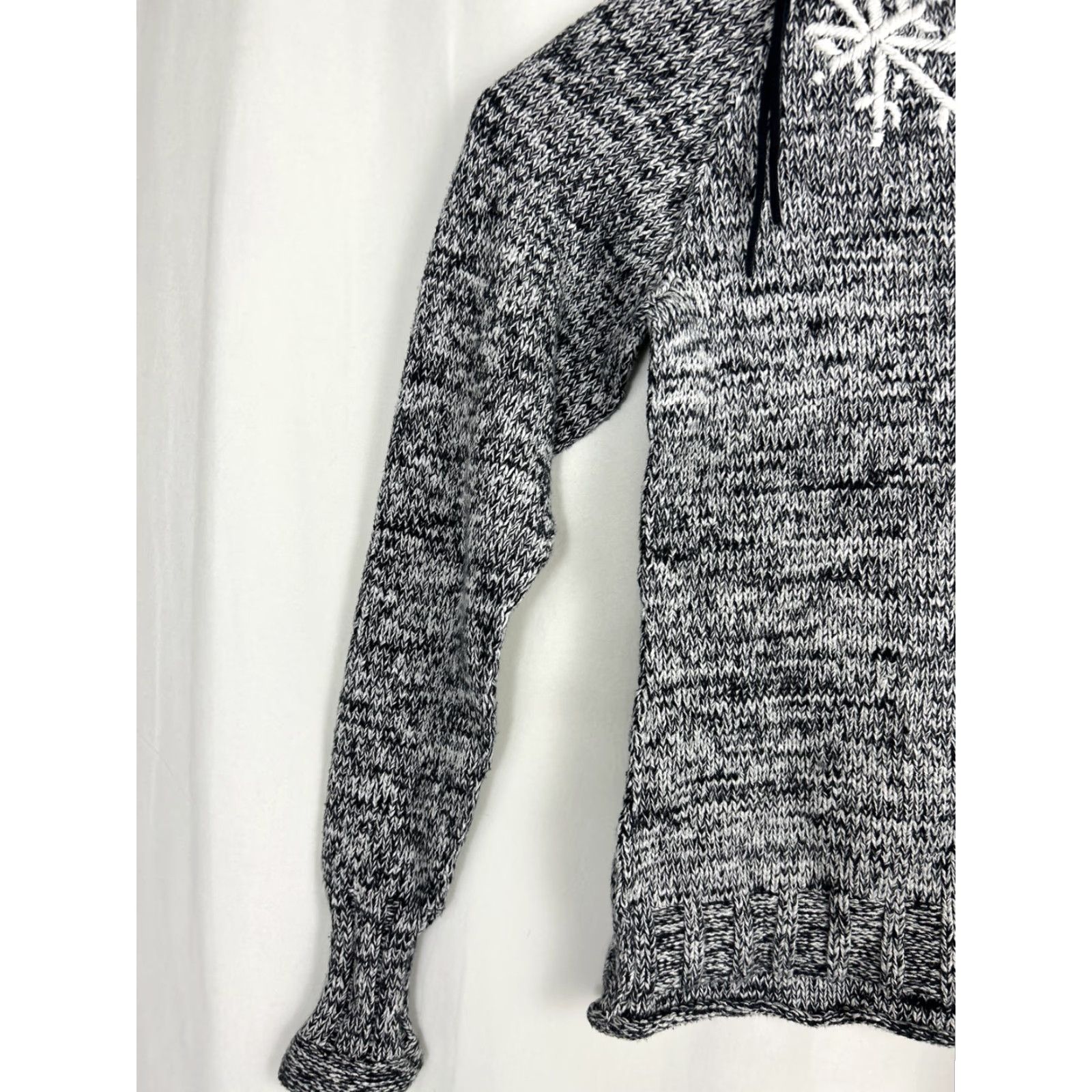 Obermeyer Obermeyer Womens Pullover Sweater Mock Neck Knit Cotton Blend Black White Medium Size M / US 6-8 / IT 42-44 - 2 Thumbnail
