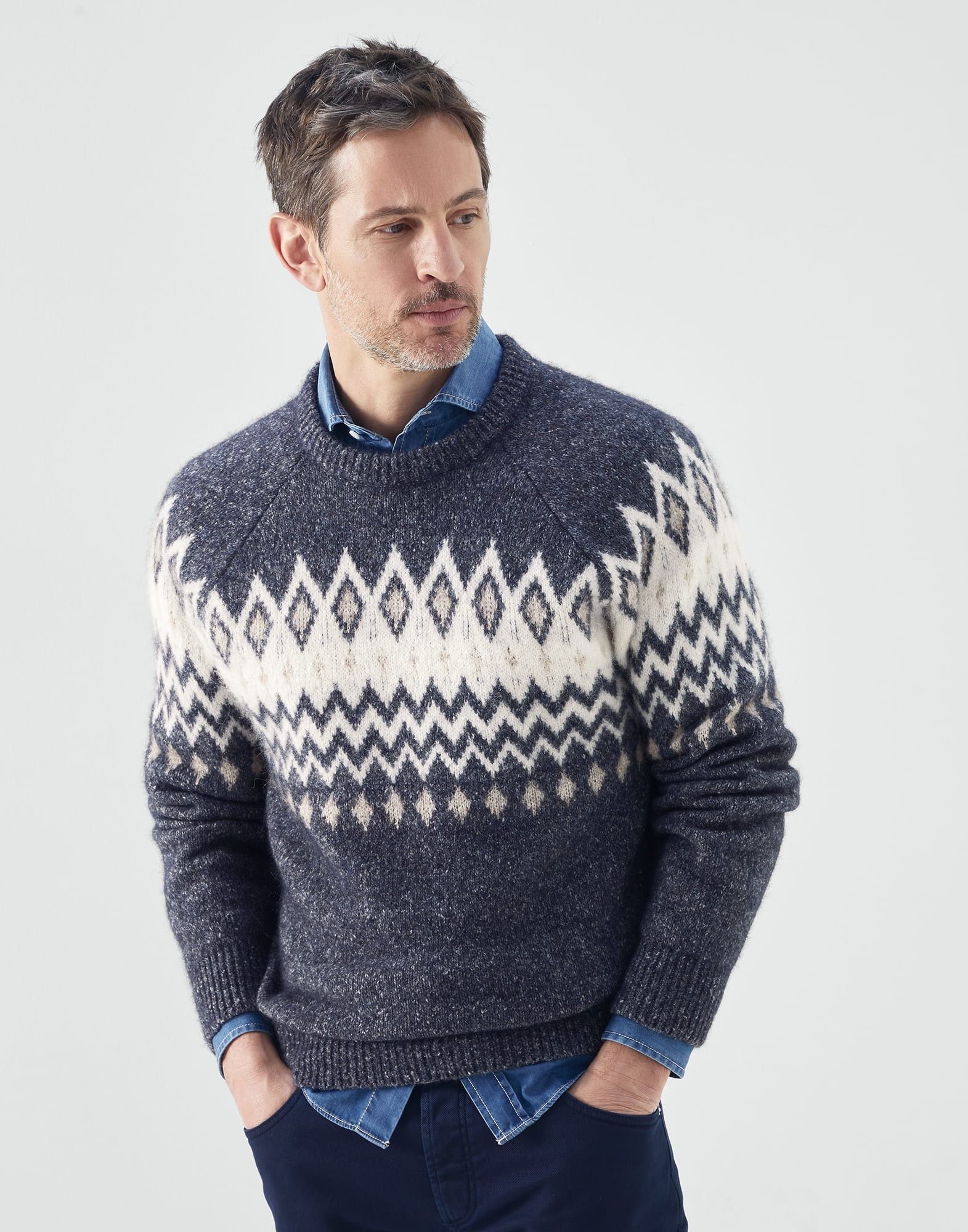 Brunello Cucinelli o1w1db10924 Sweater in Blue Size US XXL / EU 58 / 5 - 1 Thumbnail