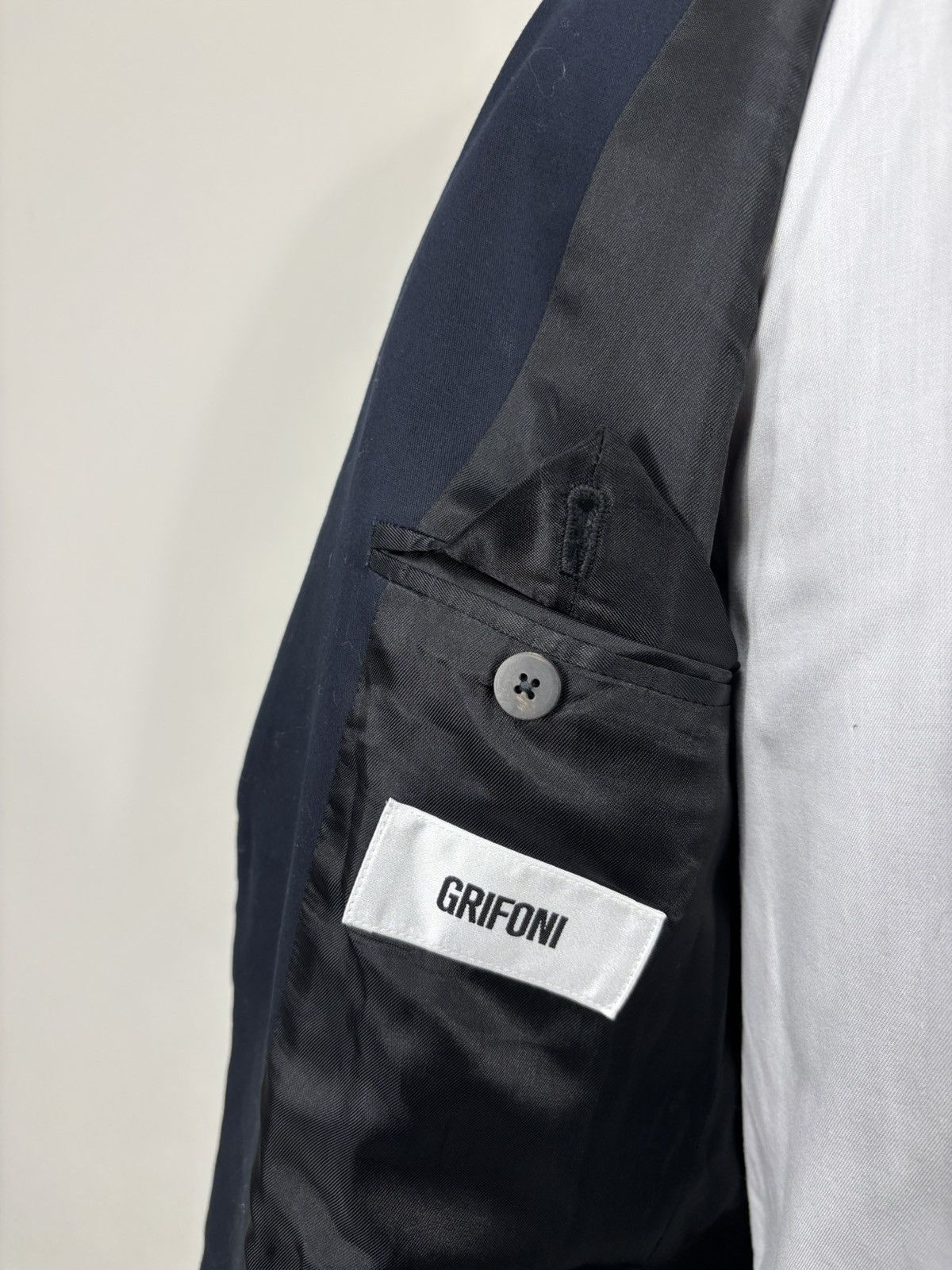 Grifoni Mauro Grifoni Men’s Navy Blue 2-Piece Cotton Stretch Suit Size 42R - 9 Thumbnail