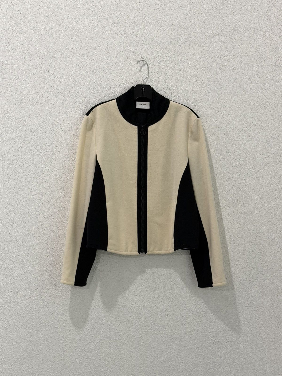 Akris Akris Punto Black & White Zip Up Wool Bomber Women’s US 8 Size M / US 6-8 / IT 42-44 - 1 Thumbnail